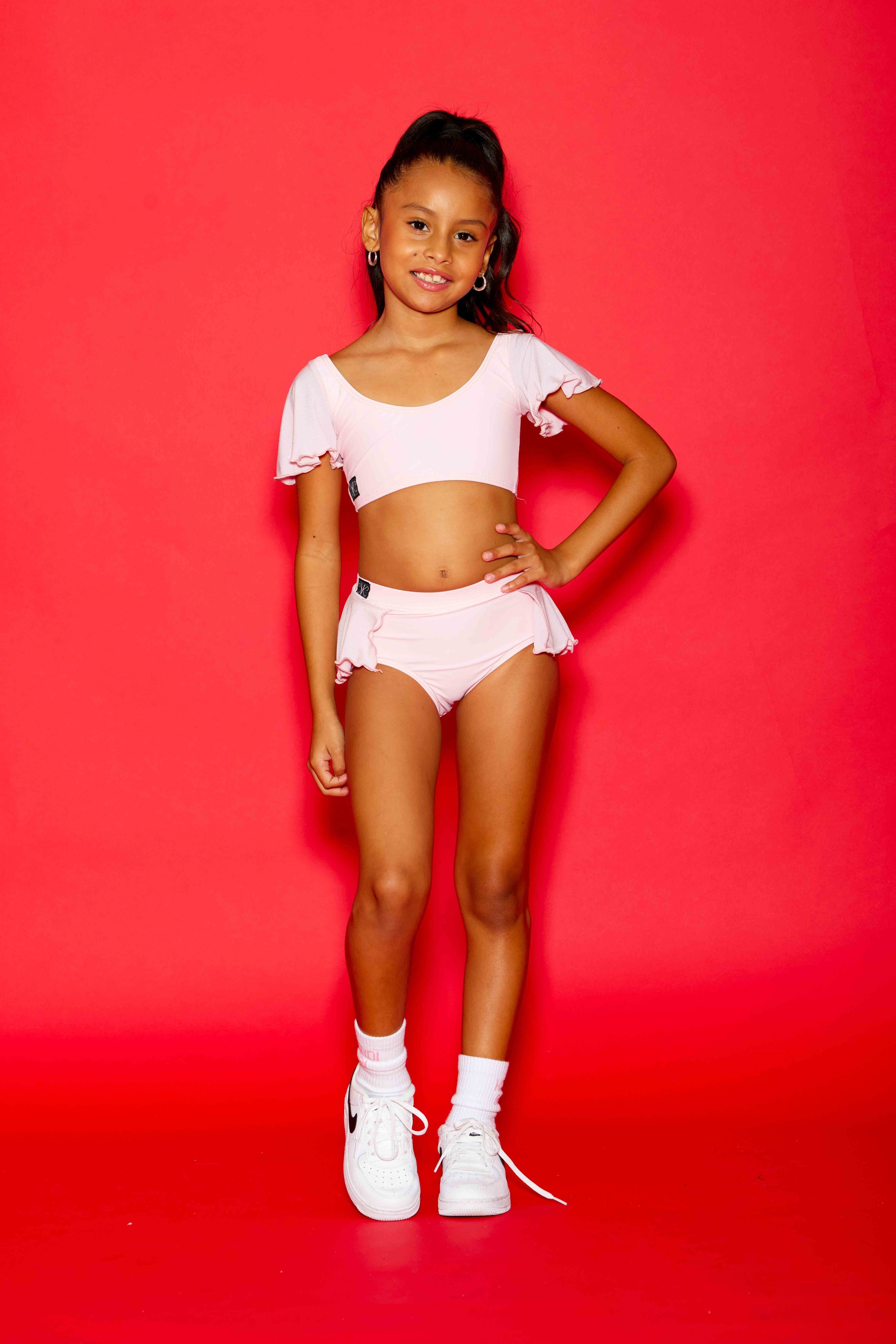 Flutter Glitter Brief - Baby Pink Glitter - Ready To Ship