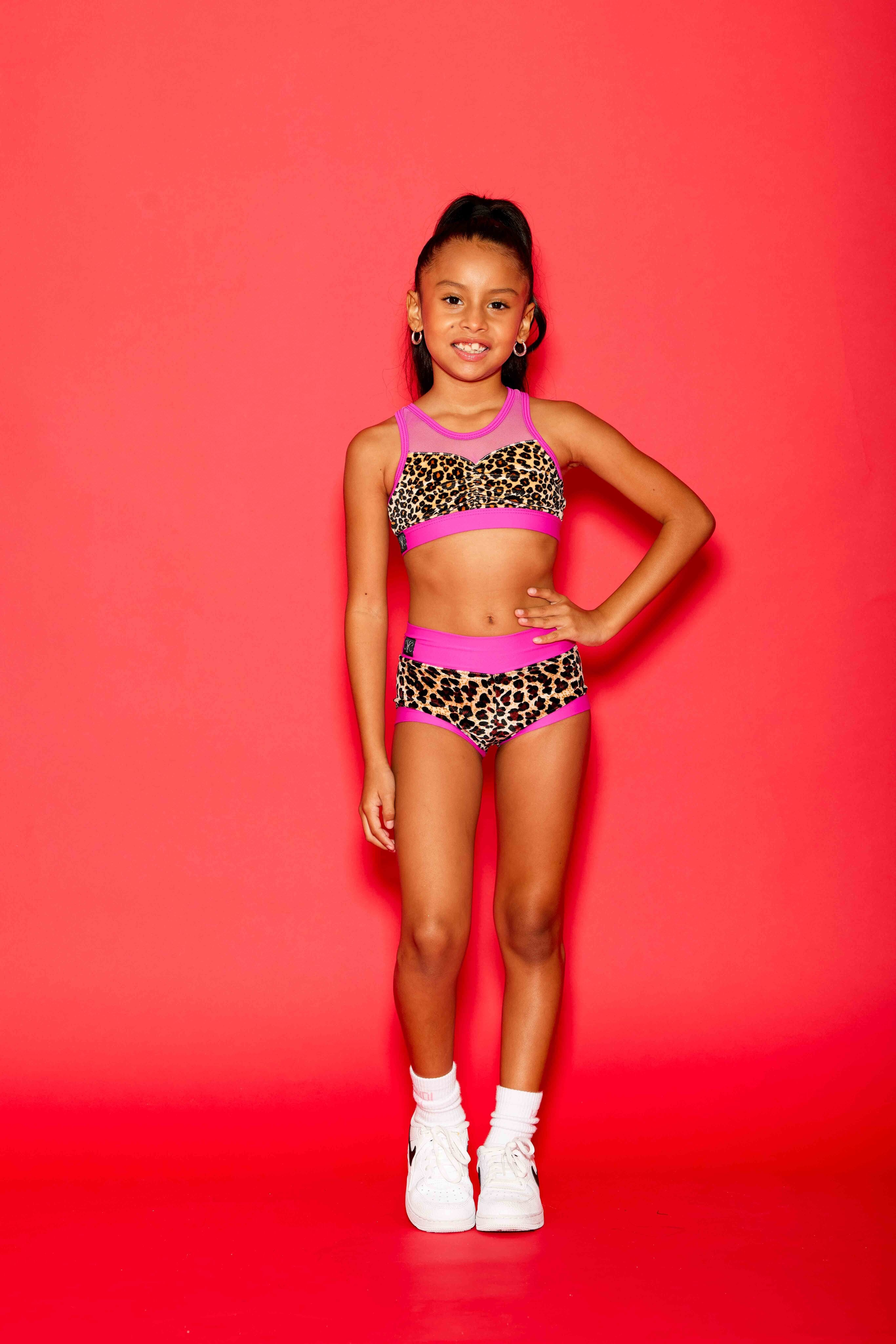 Cheetah Girl Celebrity Short - Cheetah Velvet/Fuchsia- Ready to Ship