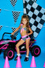 Ready, Set, Dash Bra Top - B/W Checkered/Neon Pink/Black - Ready to Ship