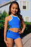 Bow Down Bra Top - Royal Blue/Sky Blue - Ready To Ship