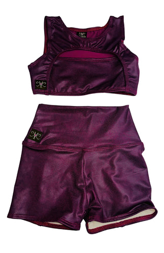 Anikka Crop Top - Wine Heathered - Ready to Ship