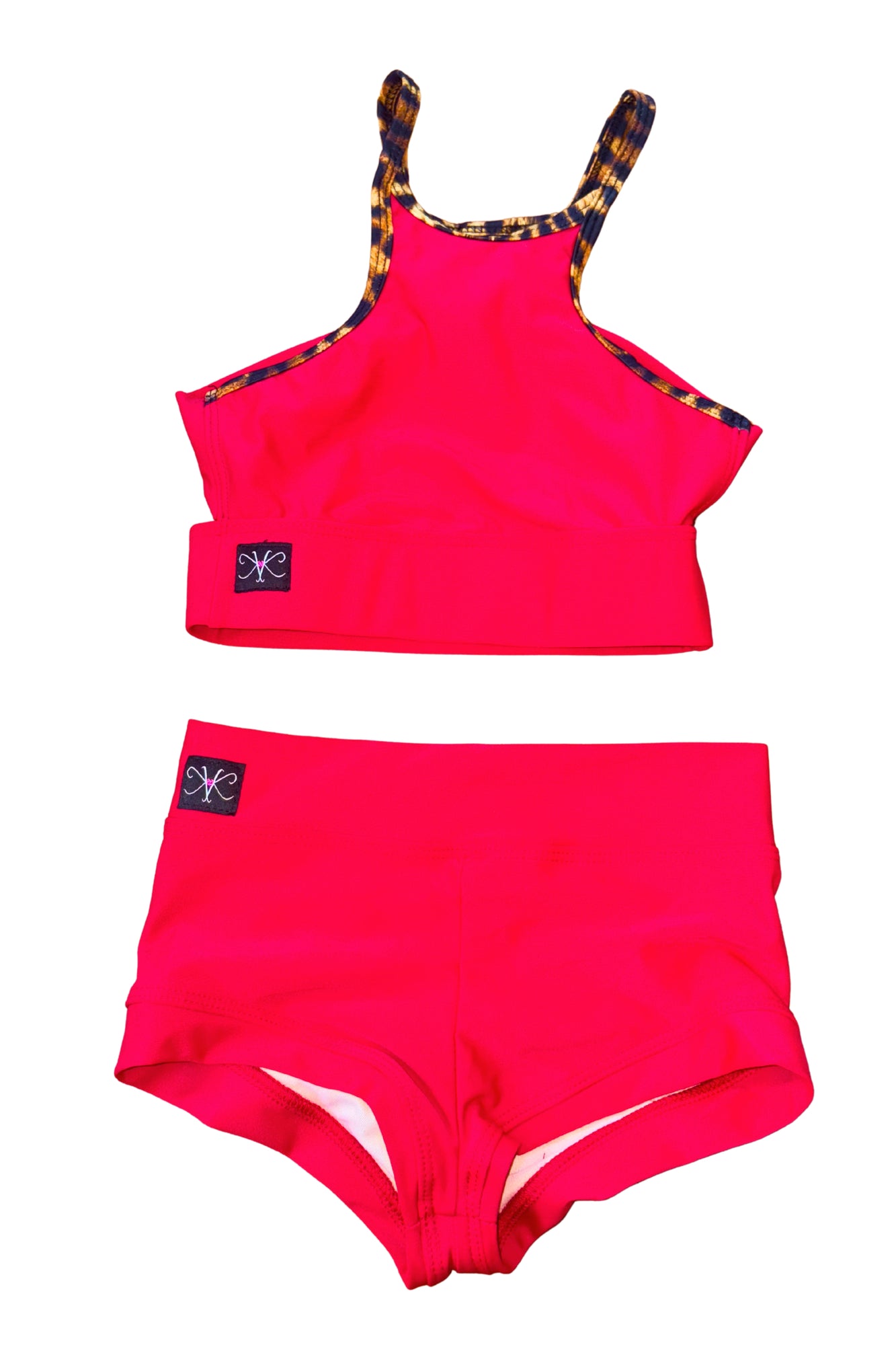 Limited Edition - Bow Down Top + Celebrity Short Set - Red/Cheetah Print - Ready to Ship - Final Sale