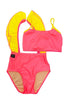 Call Me Cute Leotard - Coral/Neon Yellow - Ready To Ship