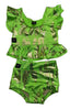 All Dolled Up Crop Top - Neon Green Camo - Ready To Ship