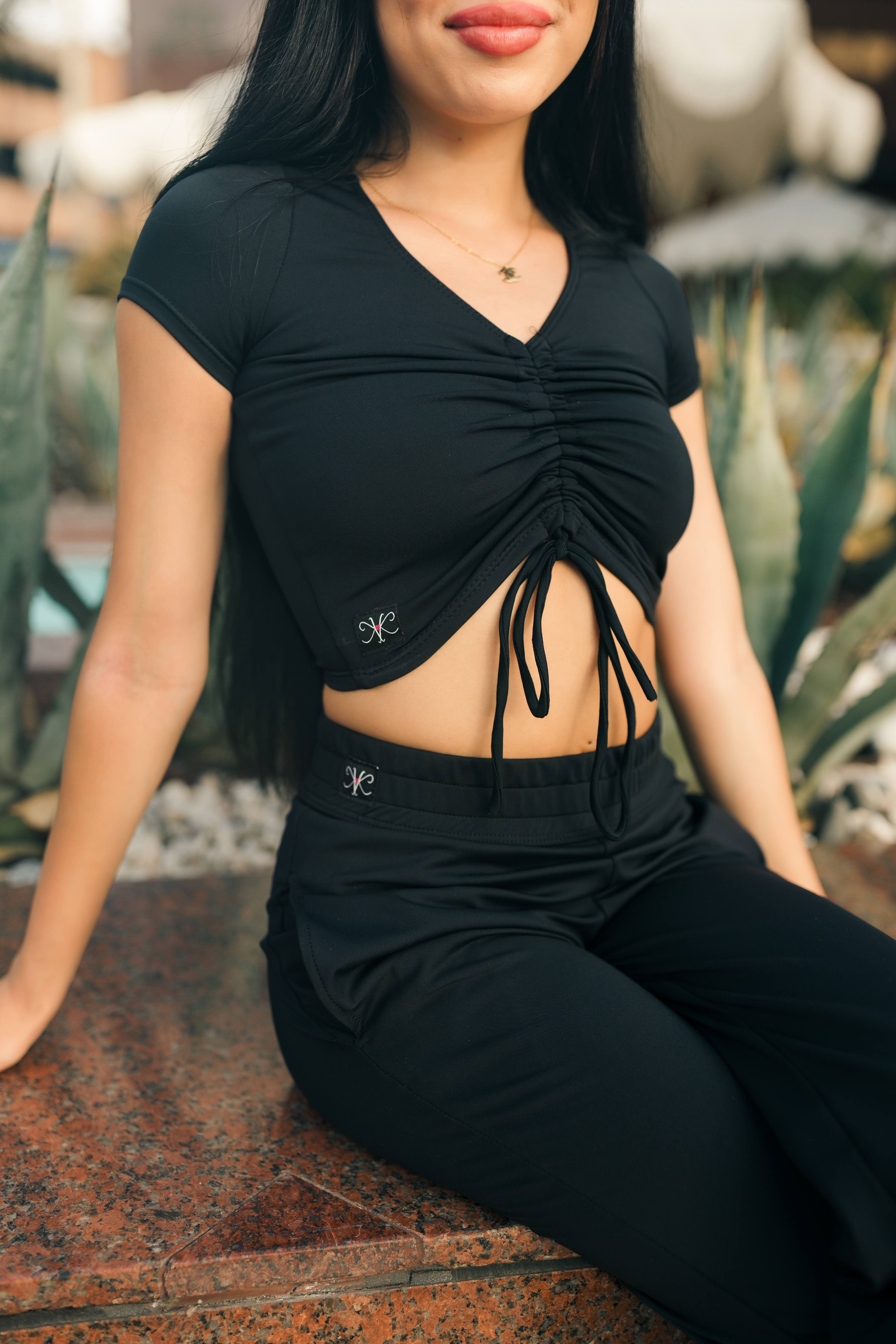 5th Ave Crop Top - Black