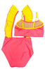 Call Me Cute Leotard - Coral/Neon Yellow - Ready To Ship