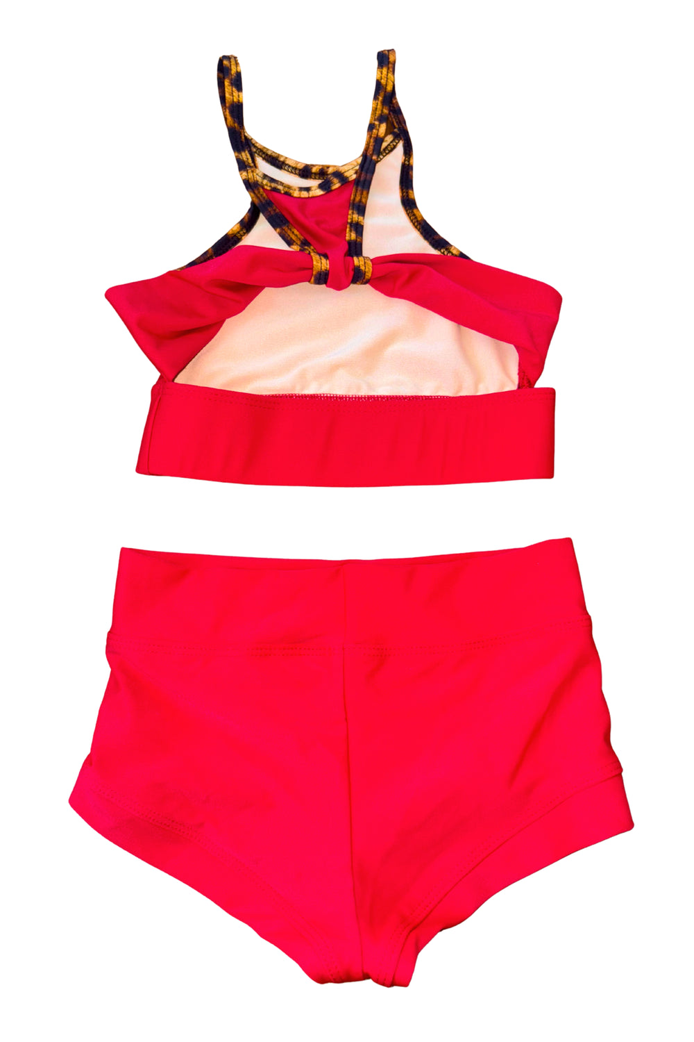 Bow Down Bra Top - Red/Cheetah - Ready to Ship