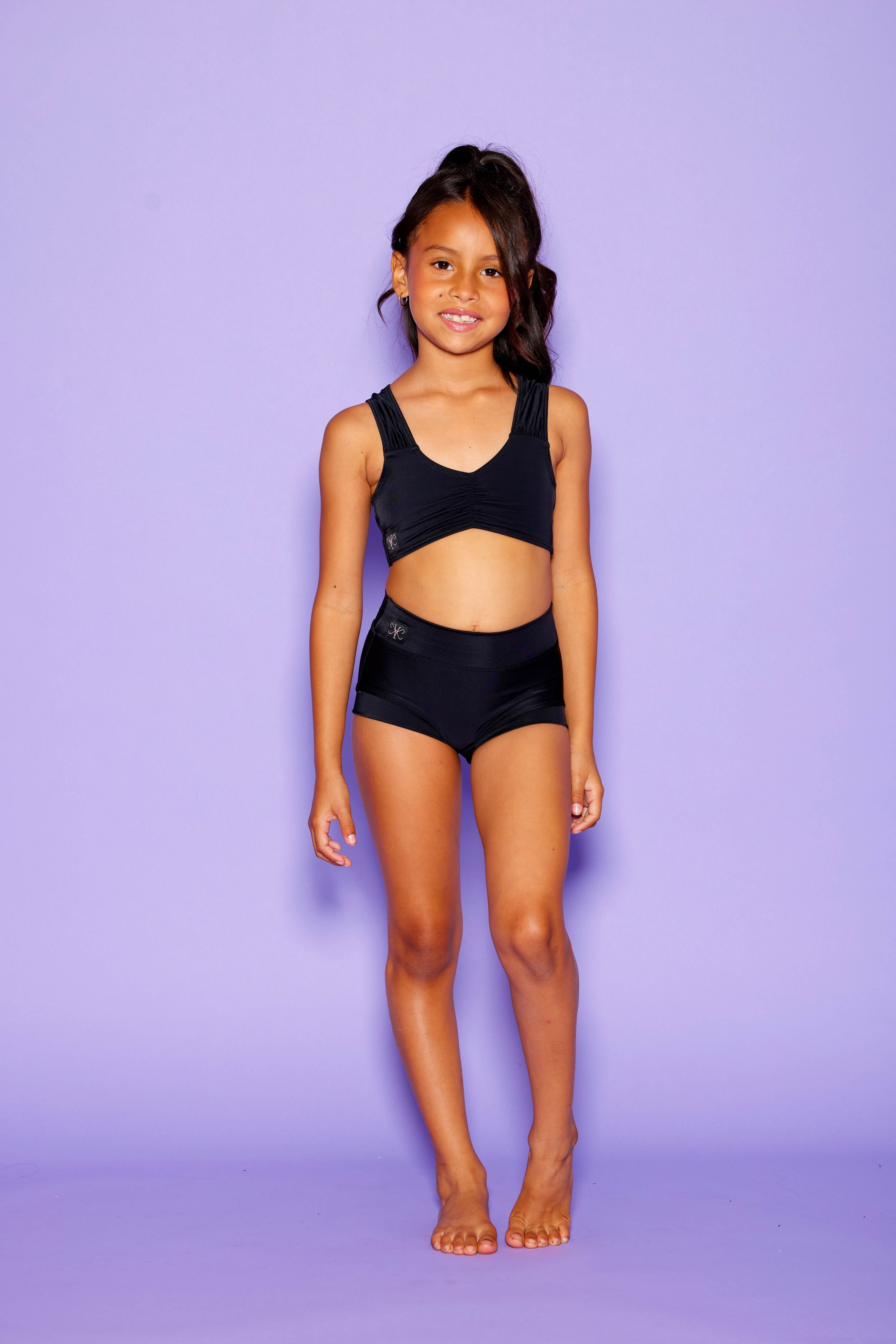 Count On Me Bra Top - Black Shiny - Ready To Ship