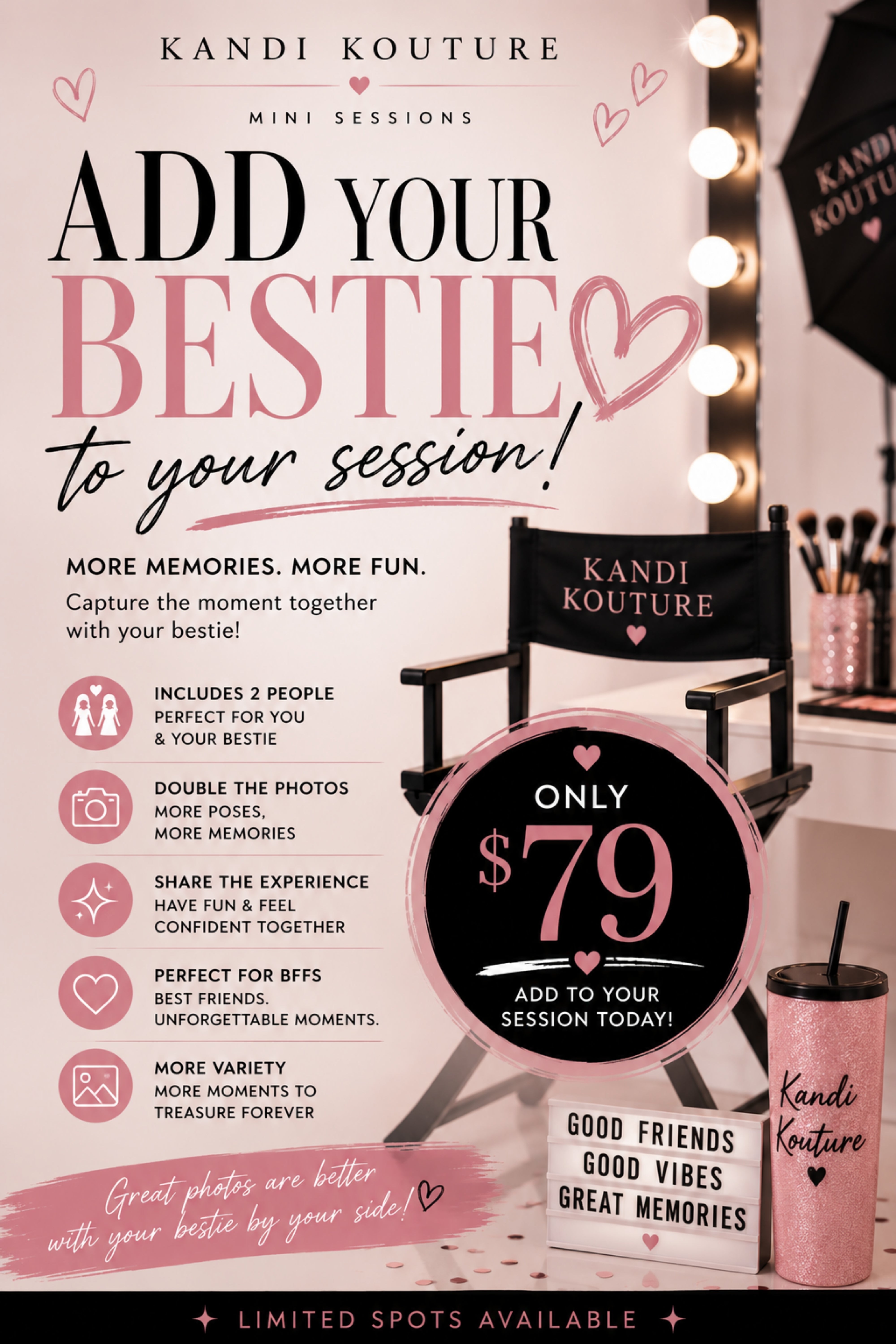 ADD YOUR BESTIE TO YOUR SESSION - AUGUST 2ND - FINAL SALE