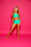 Simply Cinched Short - Dark Mint/Bubblegum - Ready To Ship