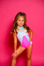 Mermaid Leotard - Neon Pink/Sky Blue - Ready To Ship