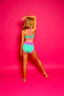 Weekend Bra Top - Dark Mint/Neon Pink - Ready To Ship