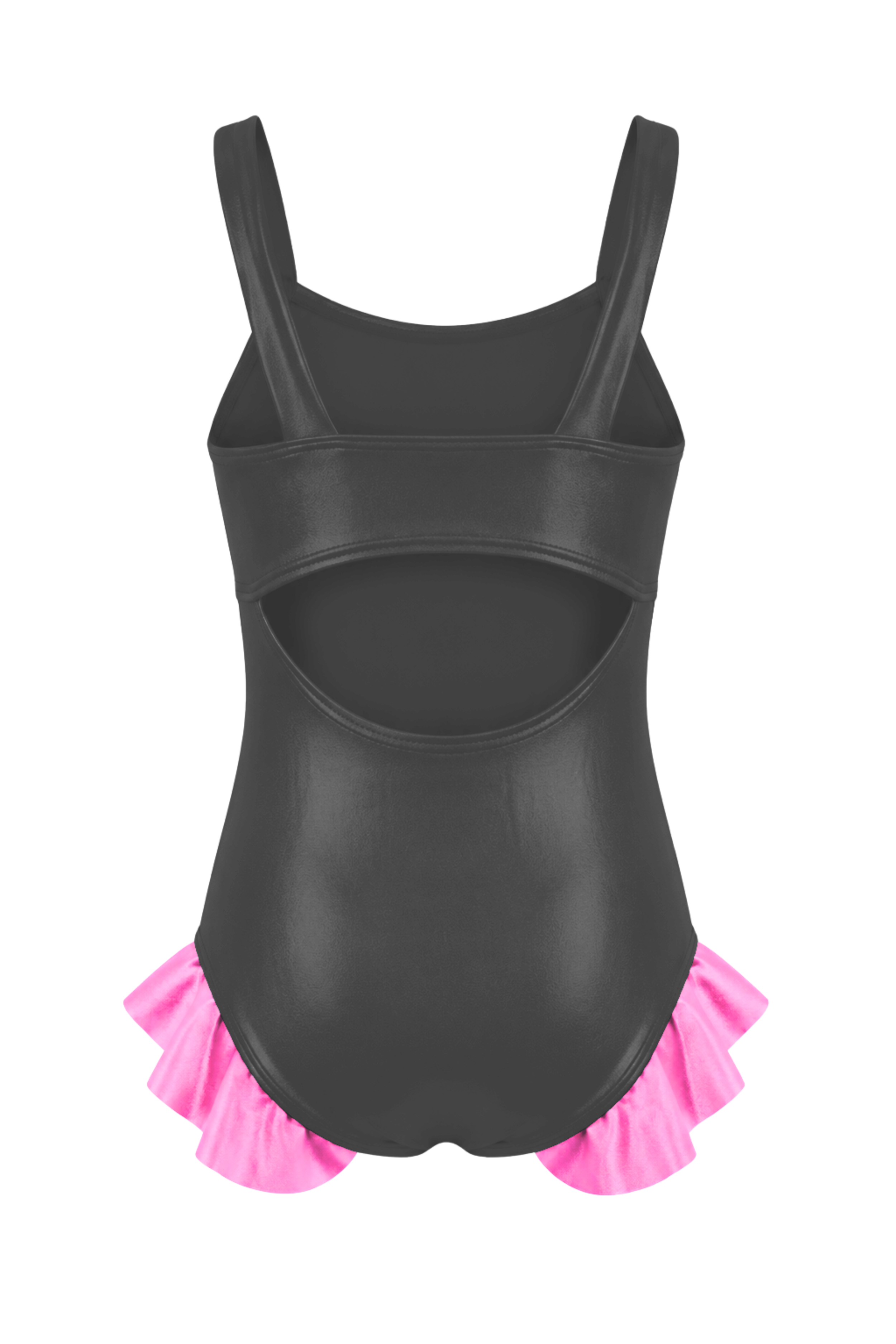 Summer Break Leotard - Black/Neon Pink