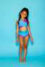Cross My Heart Bra Top - Ultramarine/Magenta/Jade - Ships 06/06