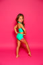 Simply Cinched Short - Dark Mint/Bubblegum - Ready To Ship