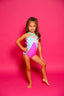 Mermaid Leotard - Neon Pink/Sky Blue - Ready To Ship