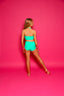 Simply Cinched Short - Dark Mint/Bubblegum - Ready To Ship