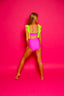 Call Me Cute Leotard - Neon Pink/Neon Green - Ready To Ship