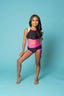 Criss Cross Bra Top - Black/Neon Pink/Lime - Ready to Ship