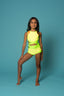 Criss Cross Bra Top - Neon Yellow/Neon Green/Orange - Ready to Ship - Sale