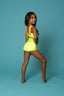 Criss Cross Bra Top - Neon Yellow/Neon Green/Orange - Ready to Ship - Sale