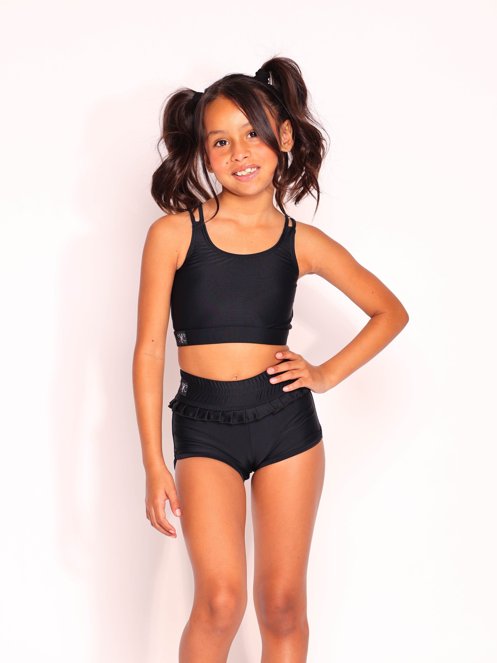 Leilani Ruffle Short - Black  - Ready To Ship