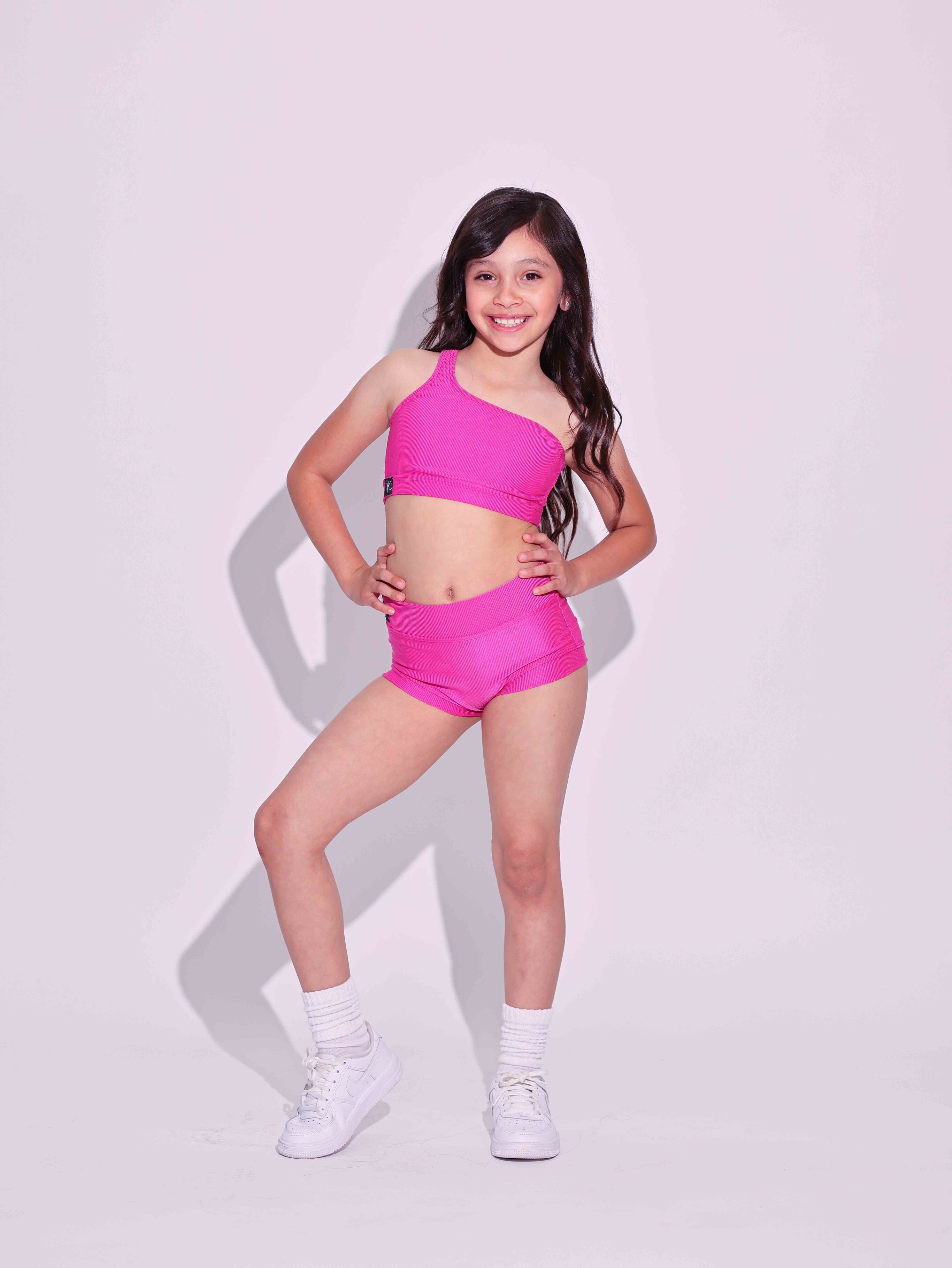 Cross the Line Ribbed Bra Top - Fuchsia Ribbed - Ready to Ship