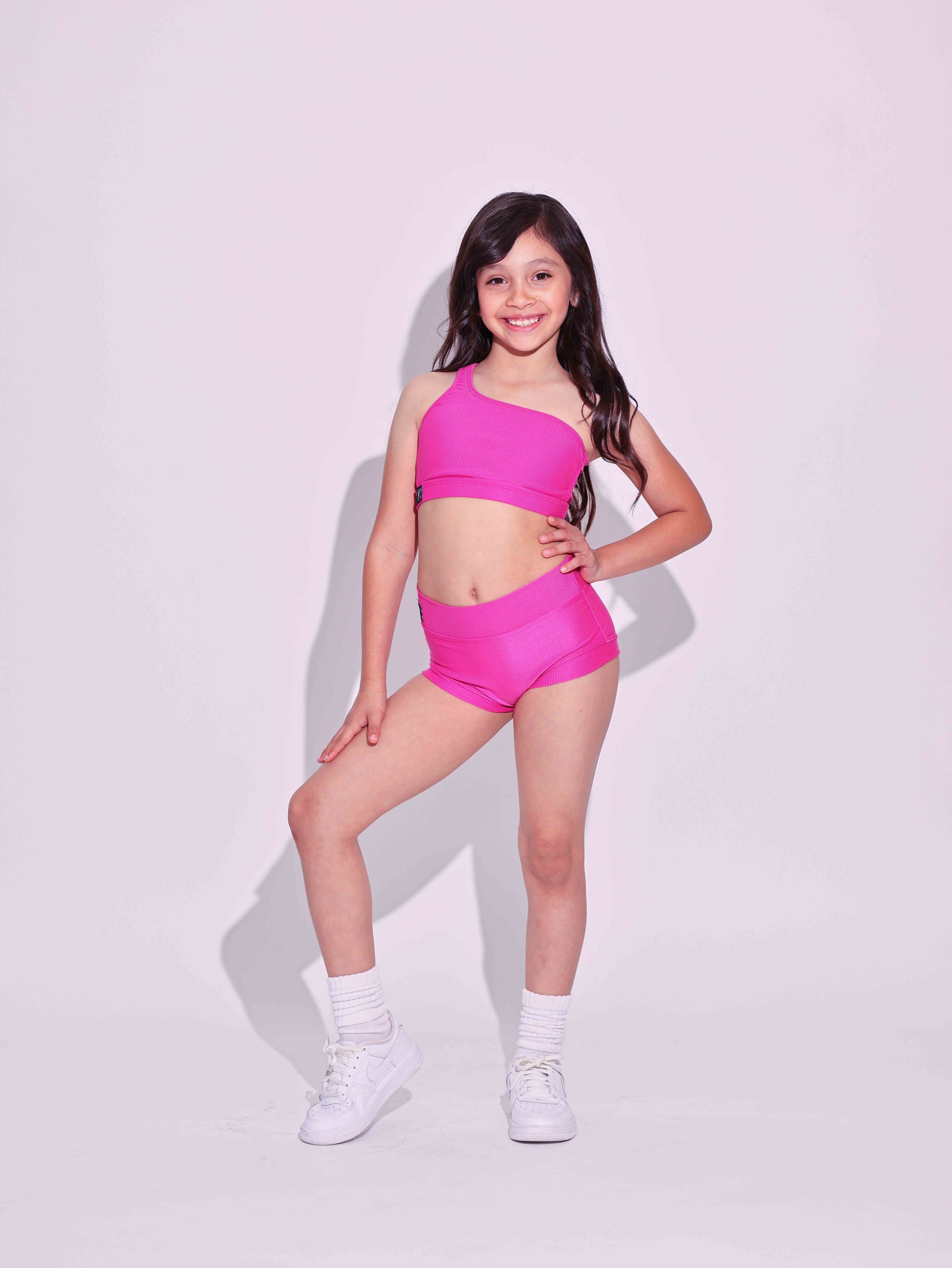 Cross the Line Ribbed VIP Brief - Fuchsia Ribbed - Ready to Ship