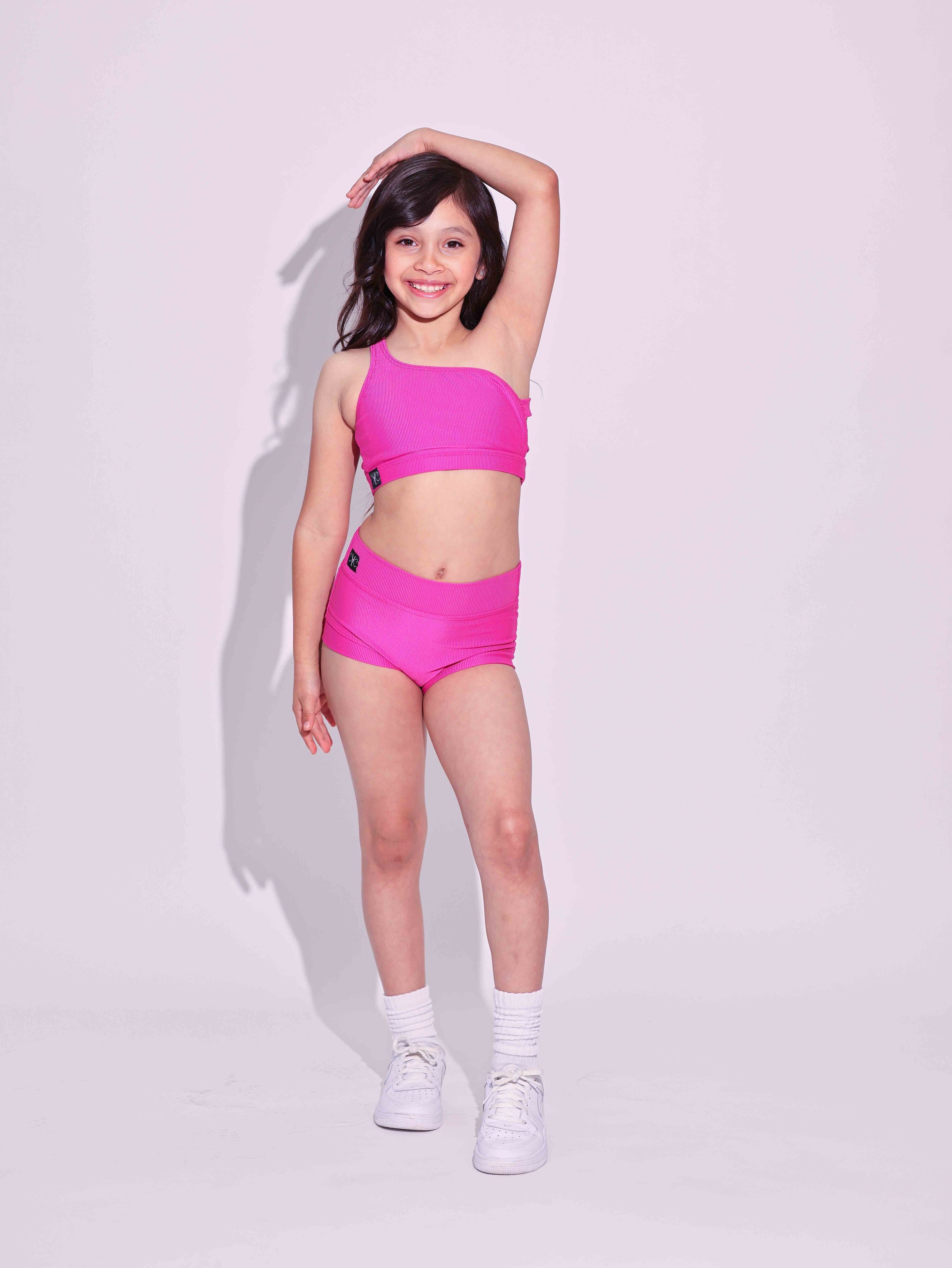 Cross the Line Ribbed VIP Brief - Fuchsia Ribbed - Ready to Ship