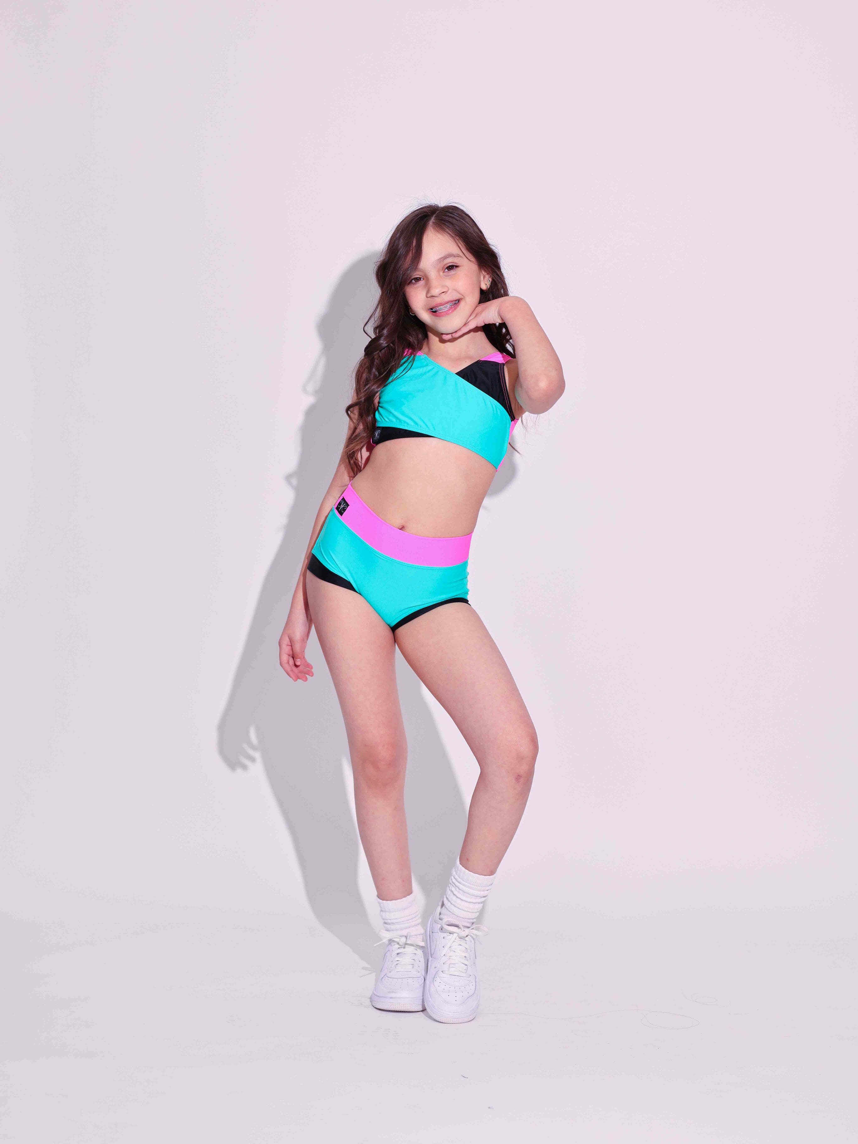 Cross My Heart VIP Brief - Dark Mint/Black/Neon Pink - Ready To Ship