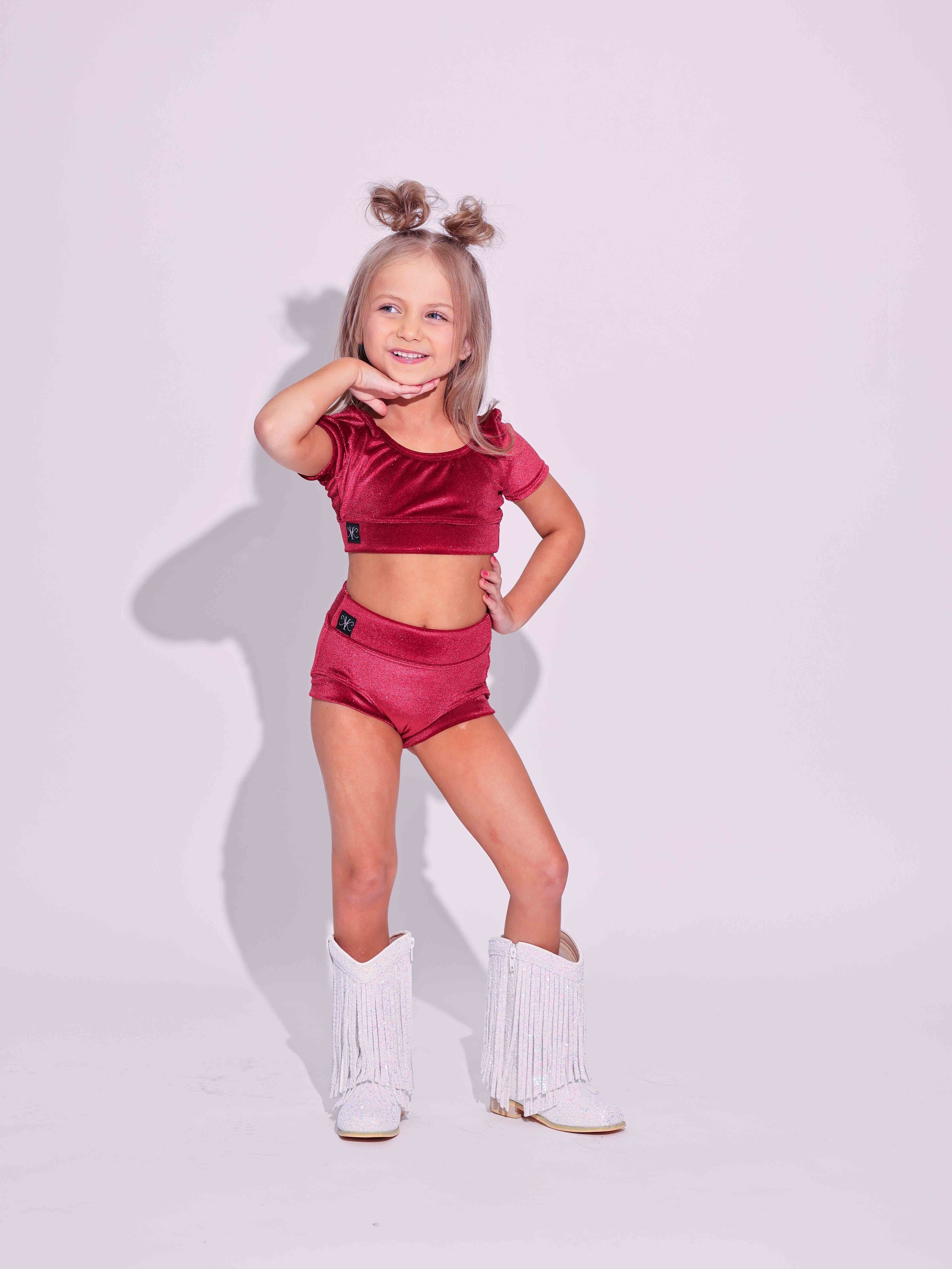 Simple But Cute Exclusive Glitter Velvet VIP Brief - Red - Ready to Ship