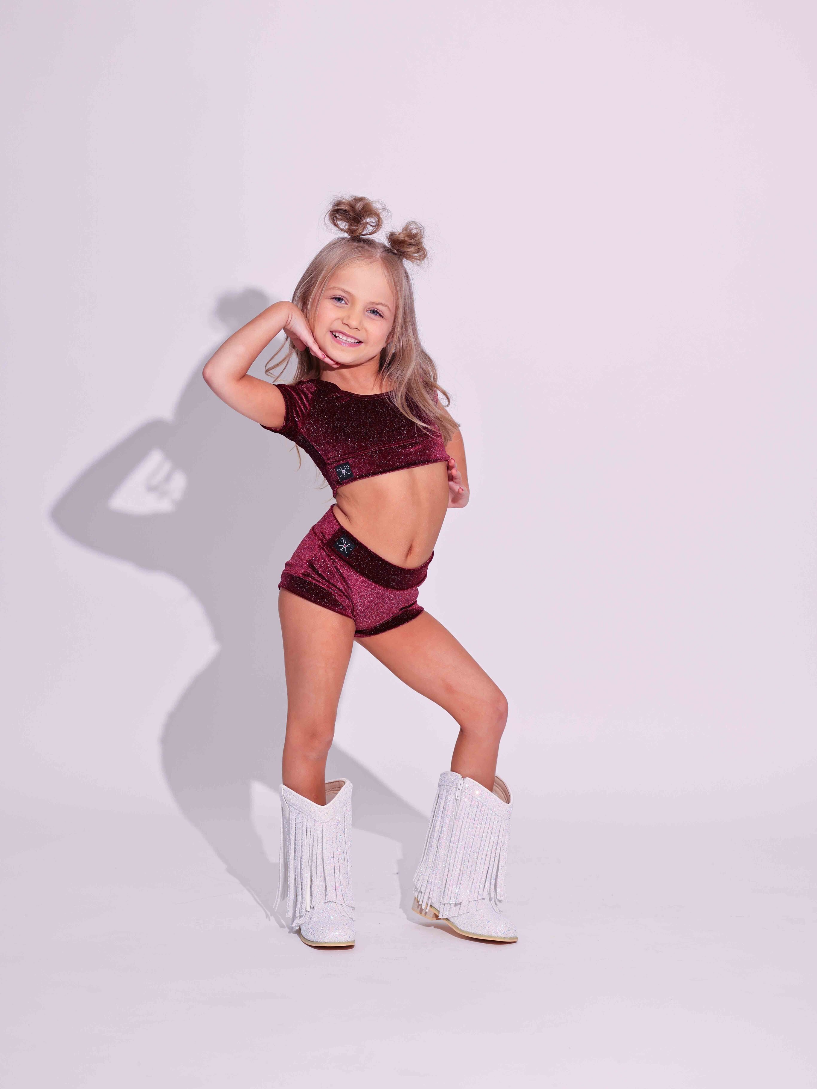 Simple But Cute Exclusive Glitter Velvet VIP Brief - Wine - Ready to Ship