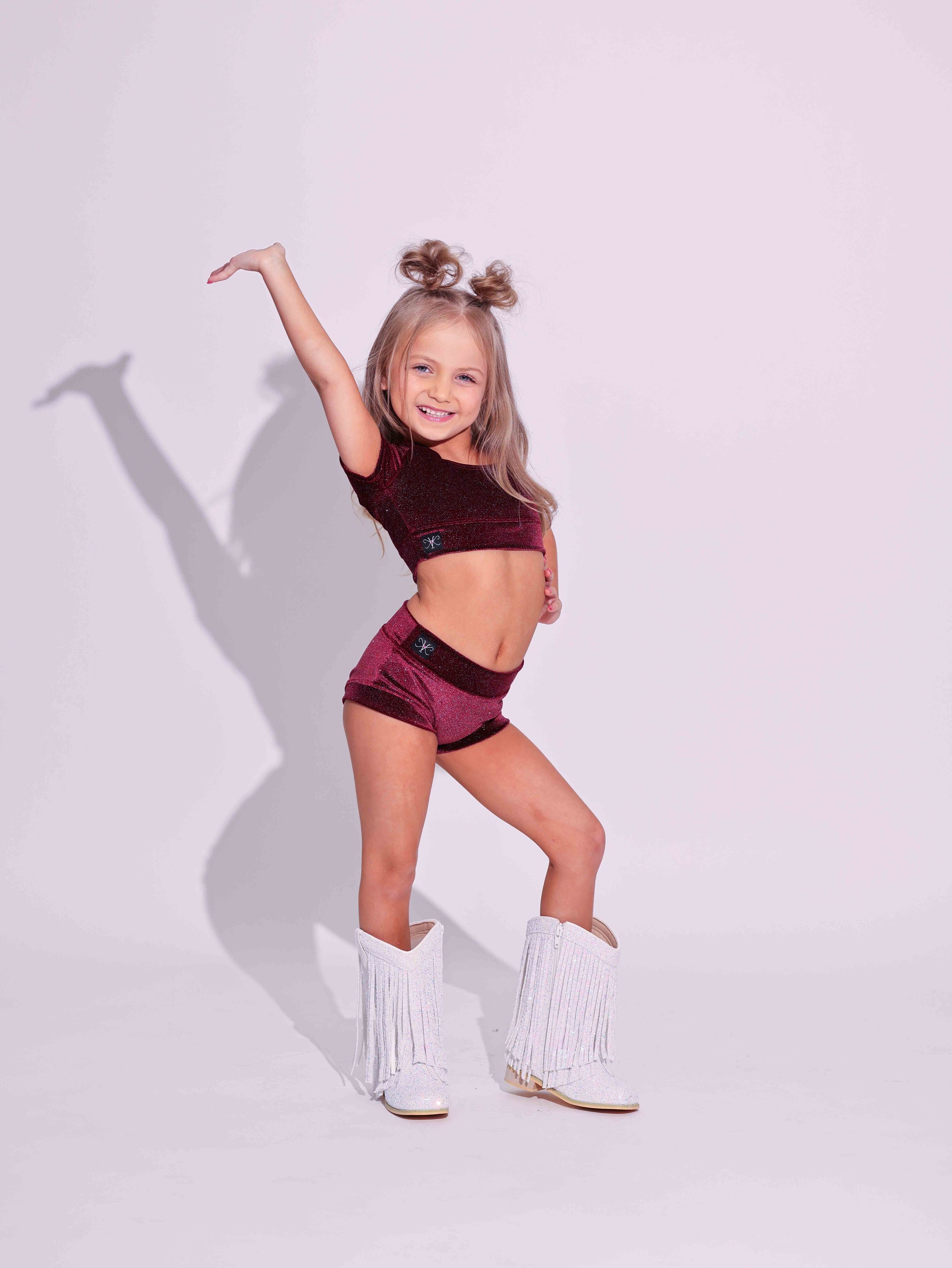 Simple But Cute Exclusive Glitter Velvet VIP Brief - Wine - Ready to Ship