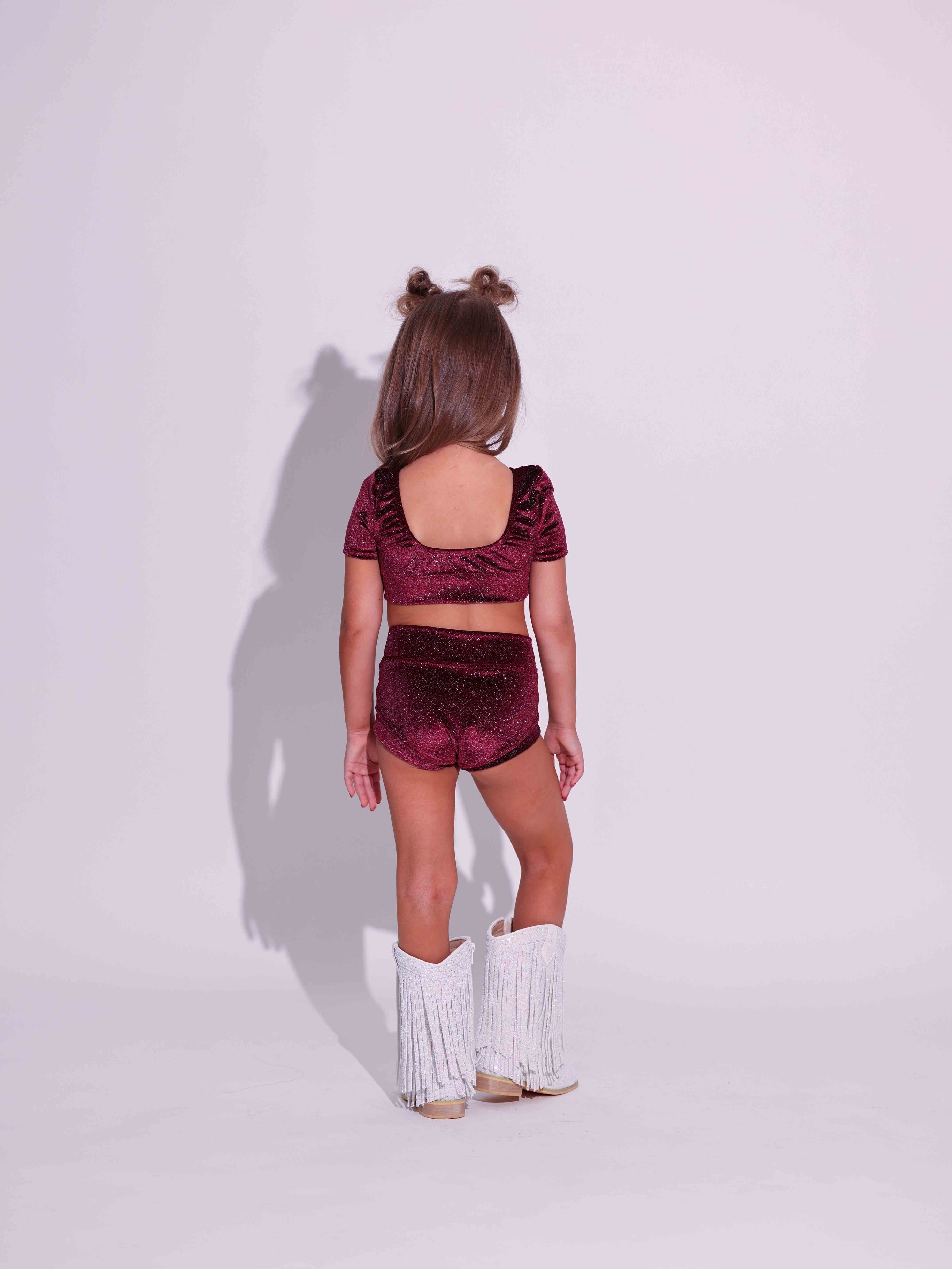 Simple But Cute Exclusive Glitter Velvet VIP Brief - Wine - Ready to Ship