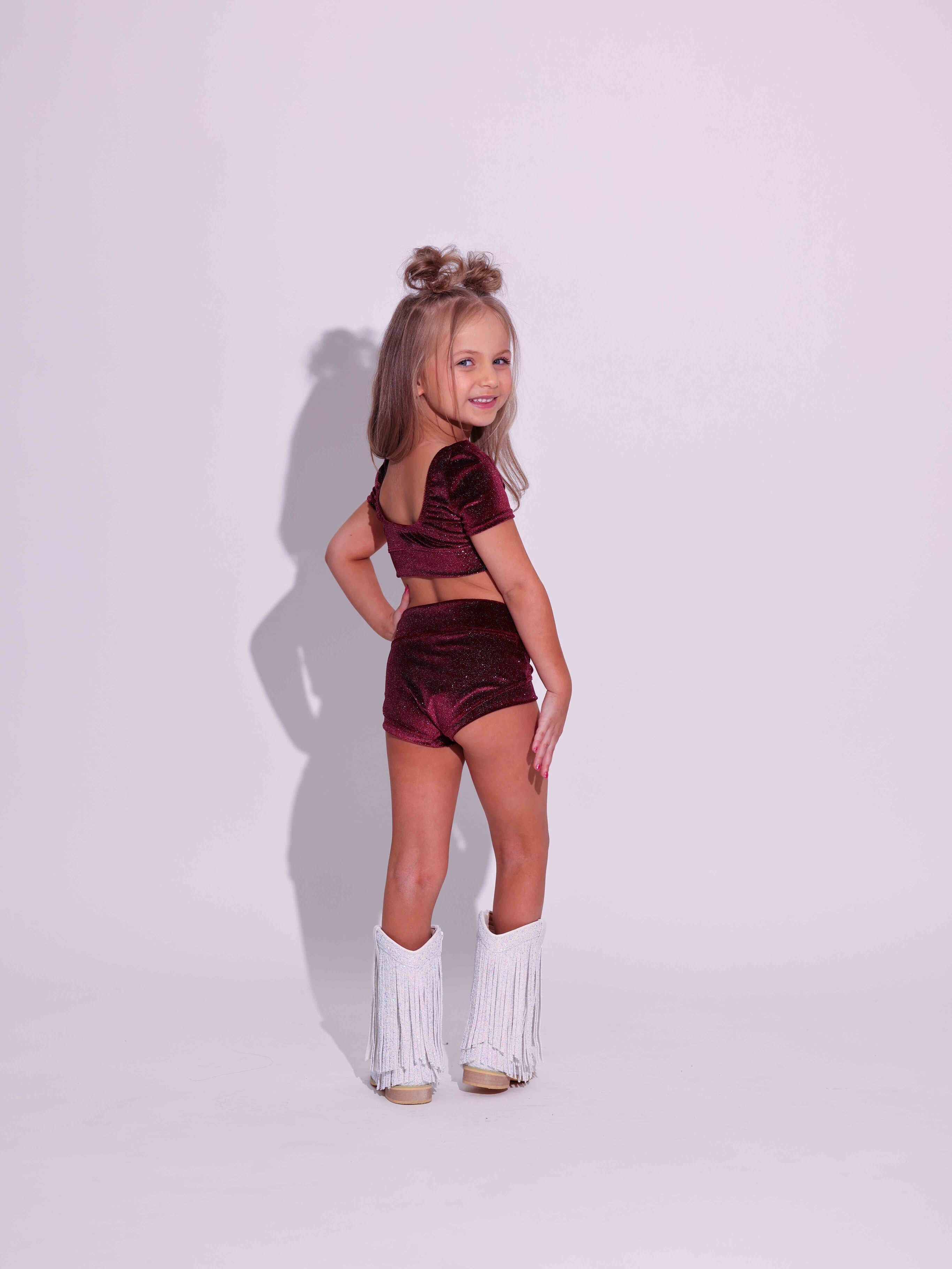 Simple But Cute Exclusive Glitter Velvet VIP Brief - Wine - Ready to Ship