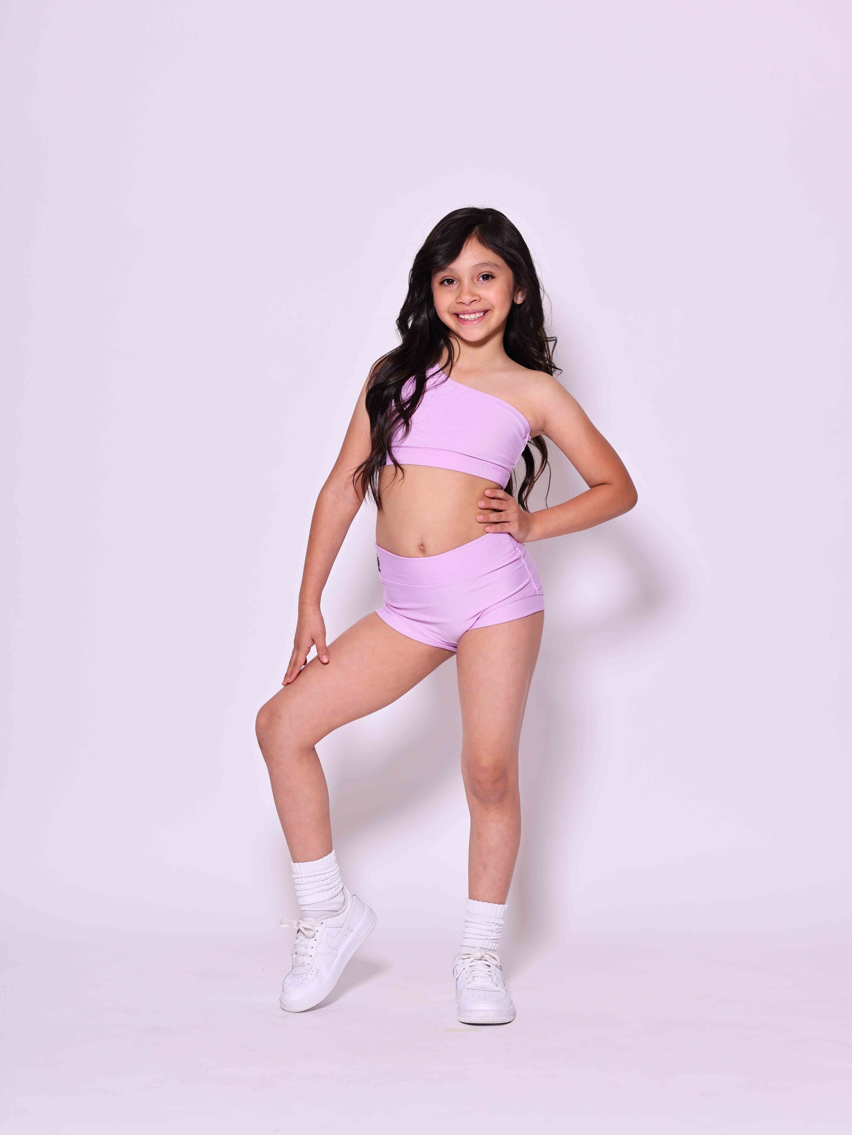 Cross the Line Ribbed Bra Top - Lavender Ribbed - Ready to Ship