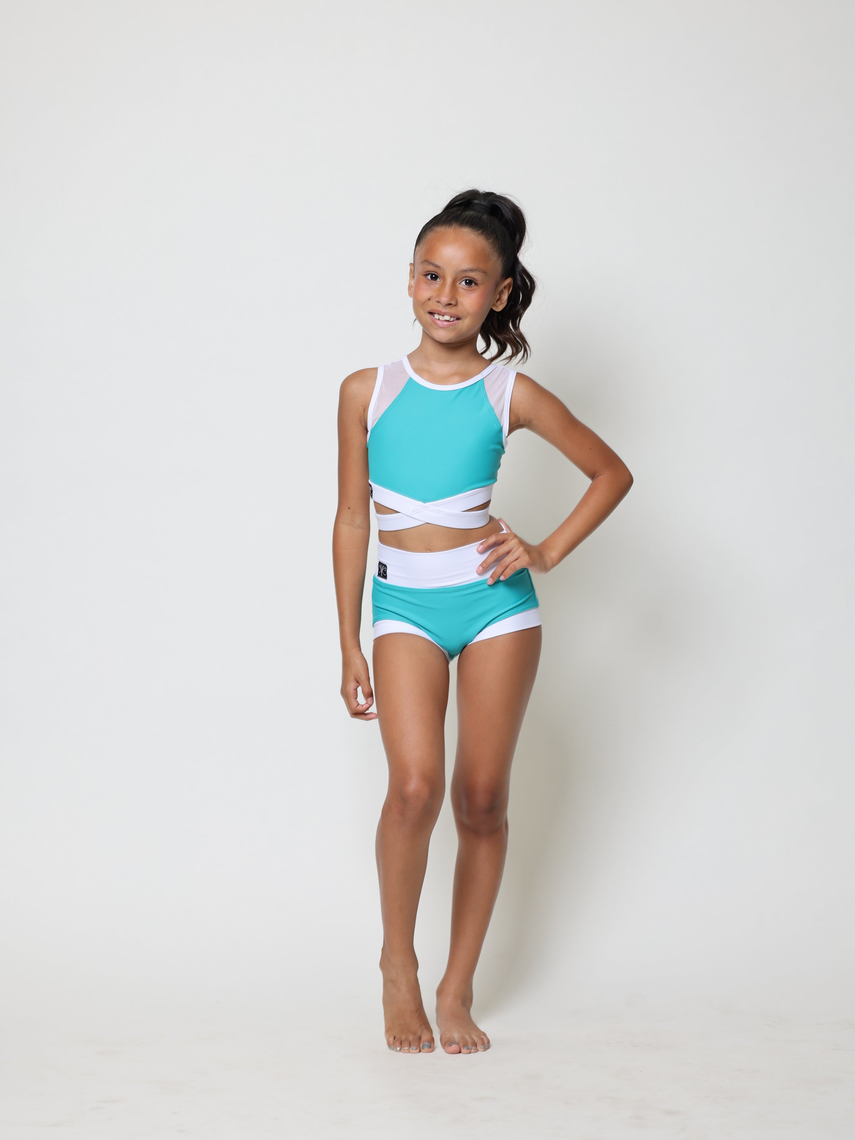 Criss Cross Bra Top - Serpent/White
