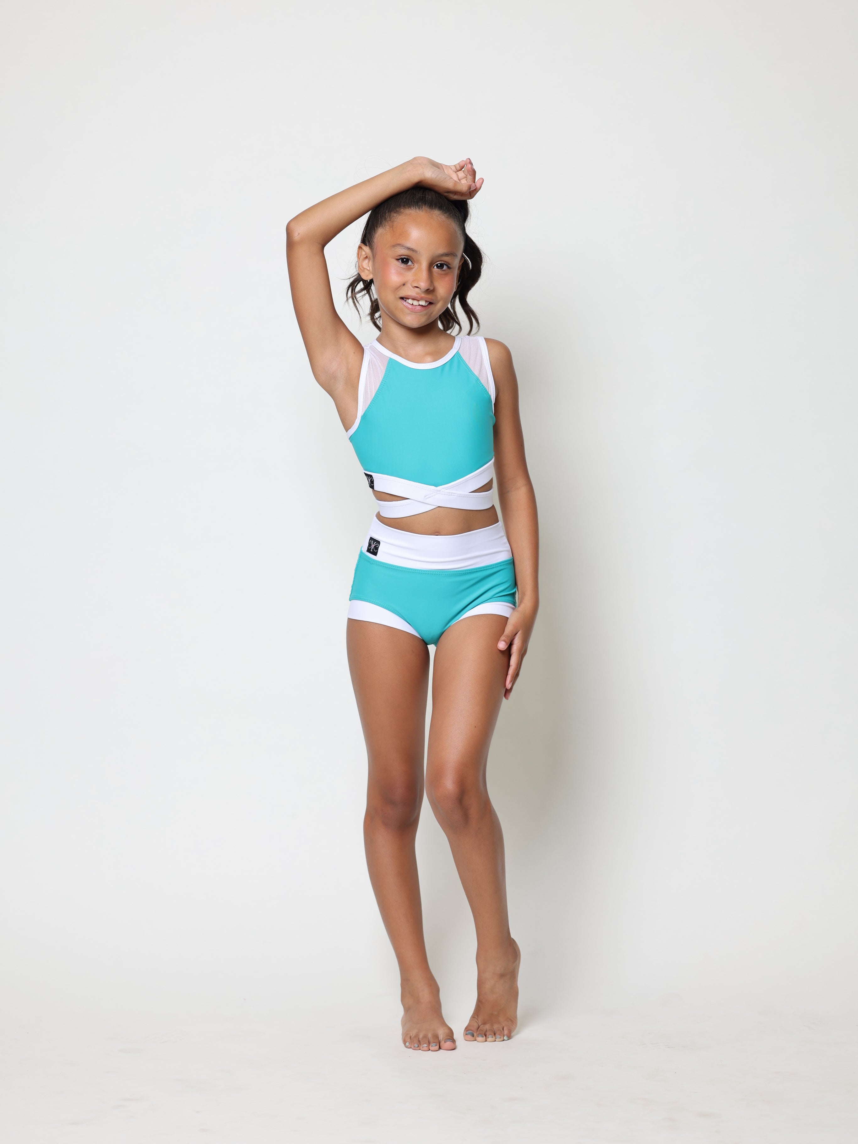 Criss Cross Bra Top - Serpent/White