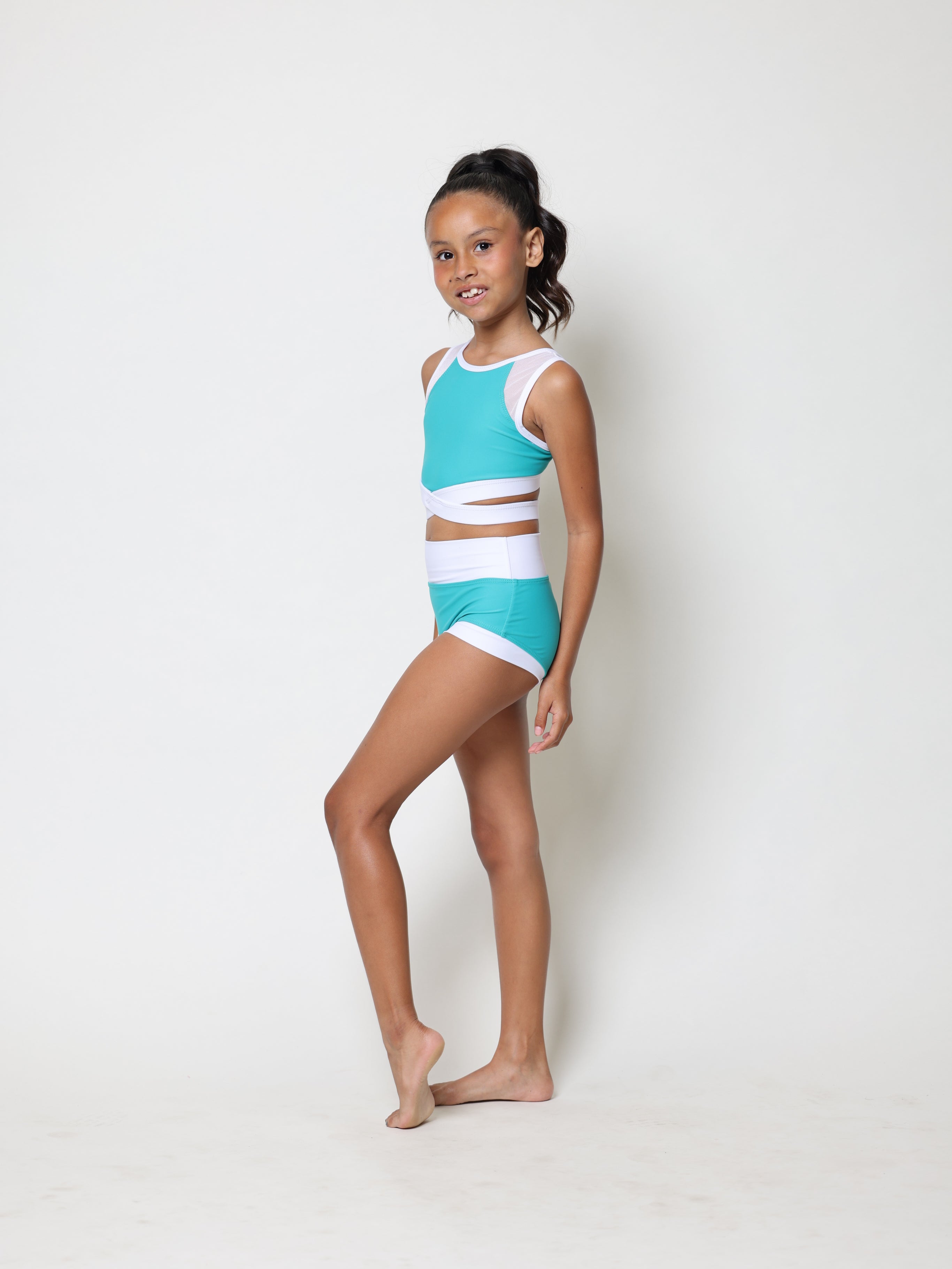 Criss Cross Bra Top - Serpent/White