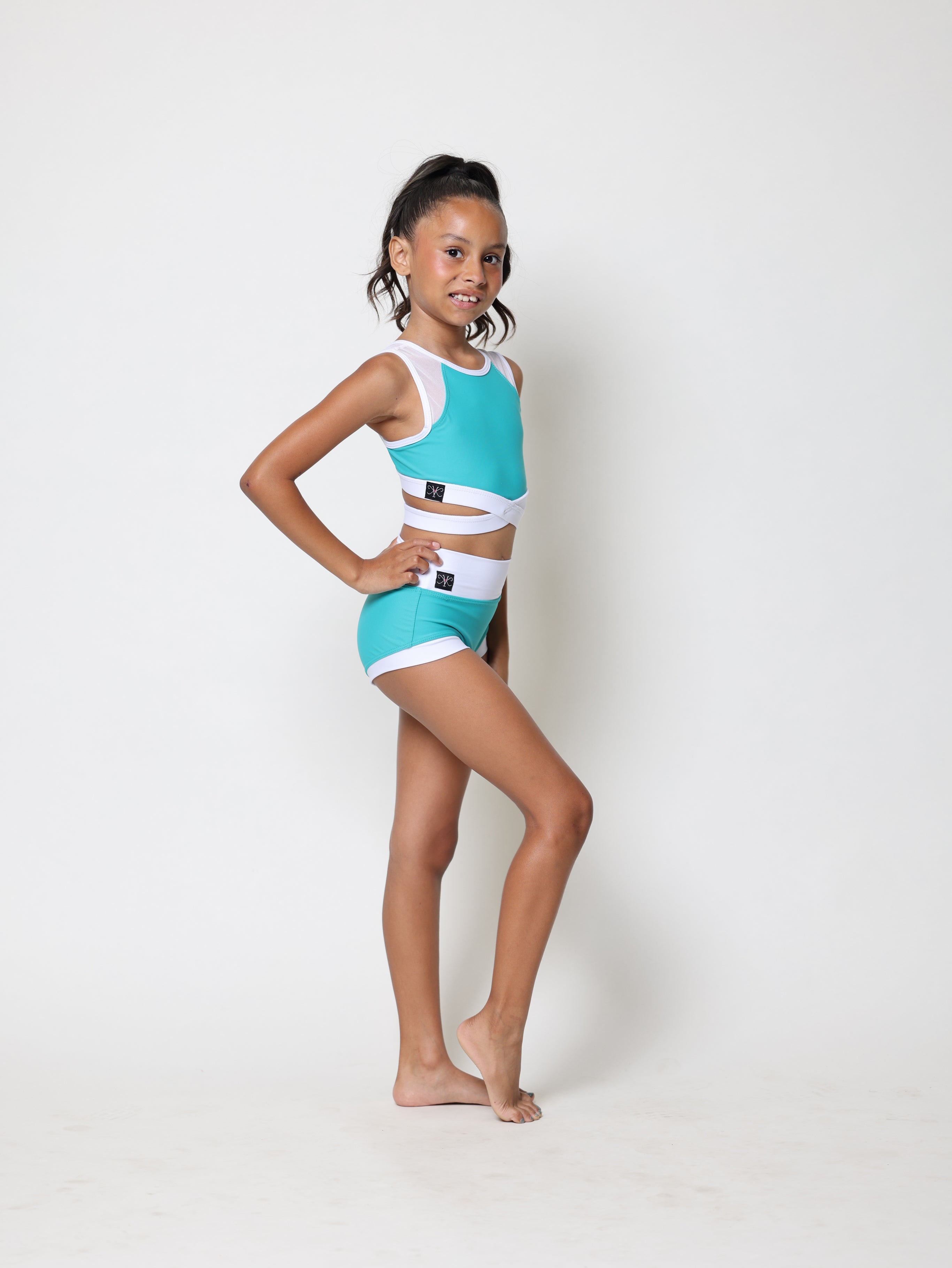 Criss Cross Bra Top - Serpent/White
