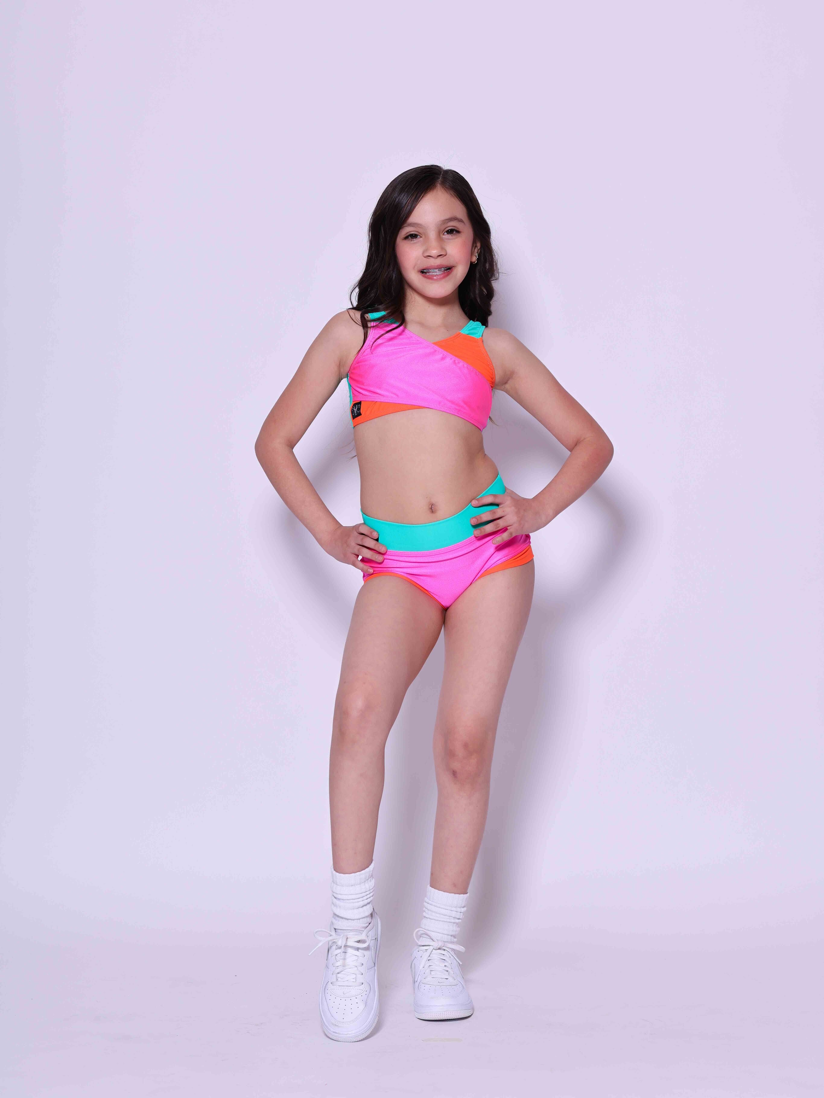 Cross My Heart VIP Brief - Tropical Pink/Neon Orange/Asian Jade - Ready To Ship