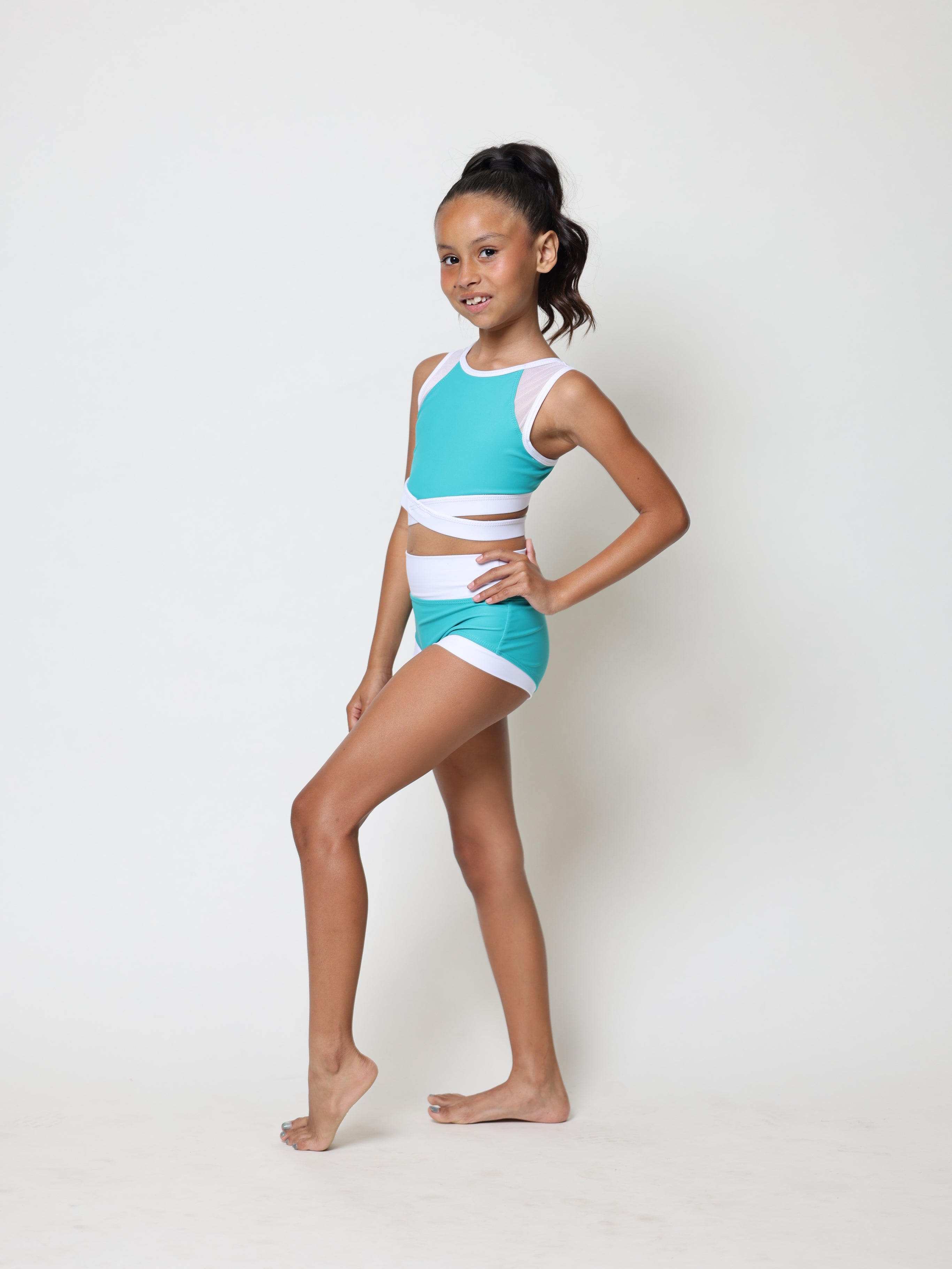 Criss Cross Bra Top - Serpent/White