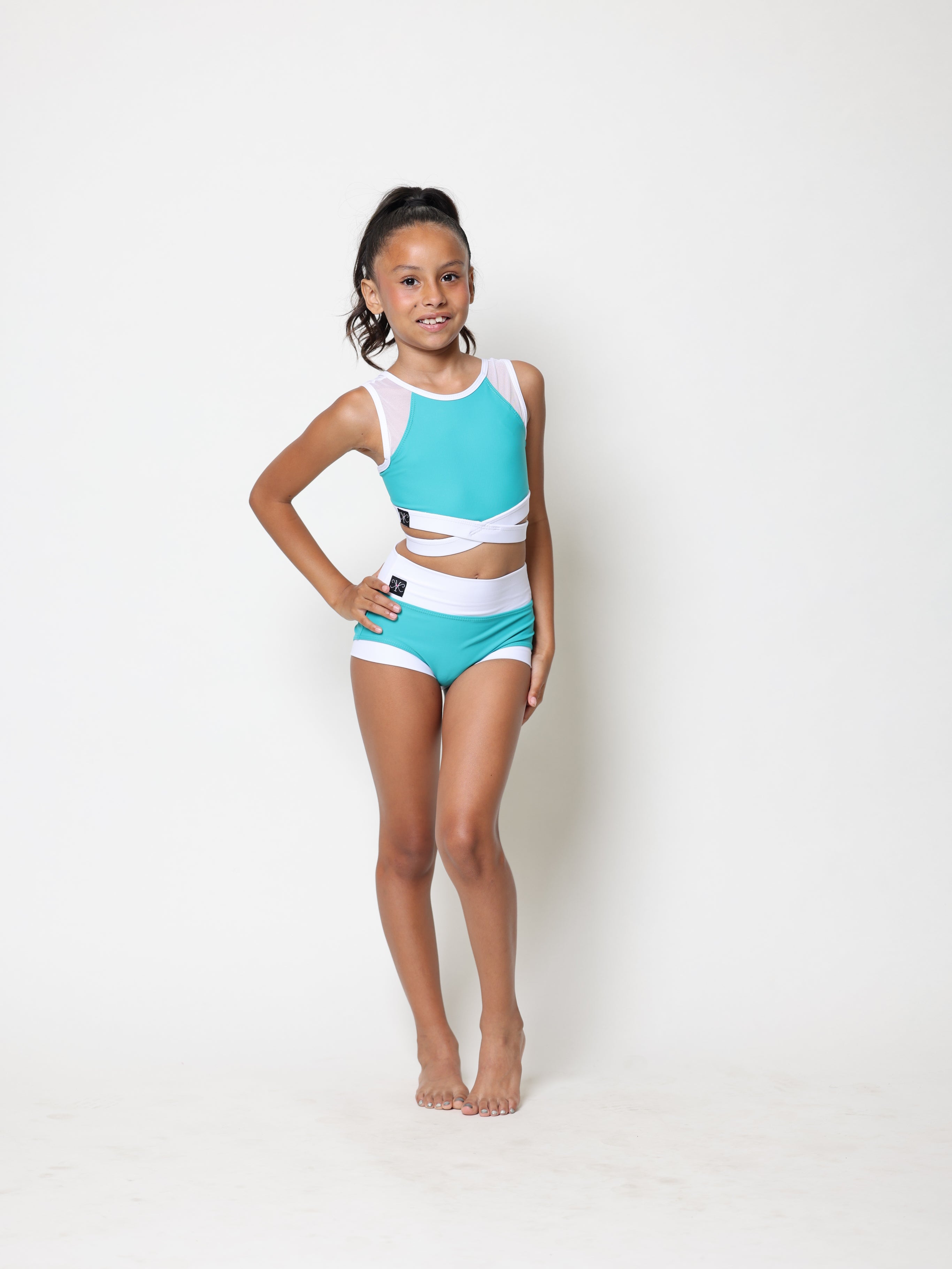 Criss Cross Bra Top - Serpent/White