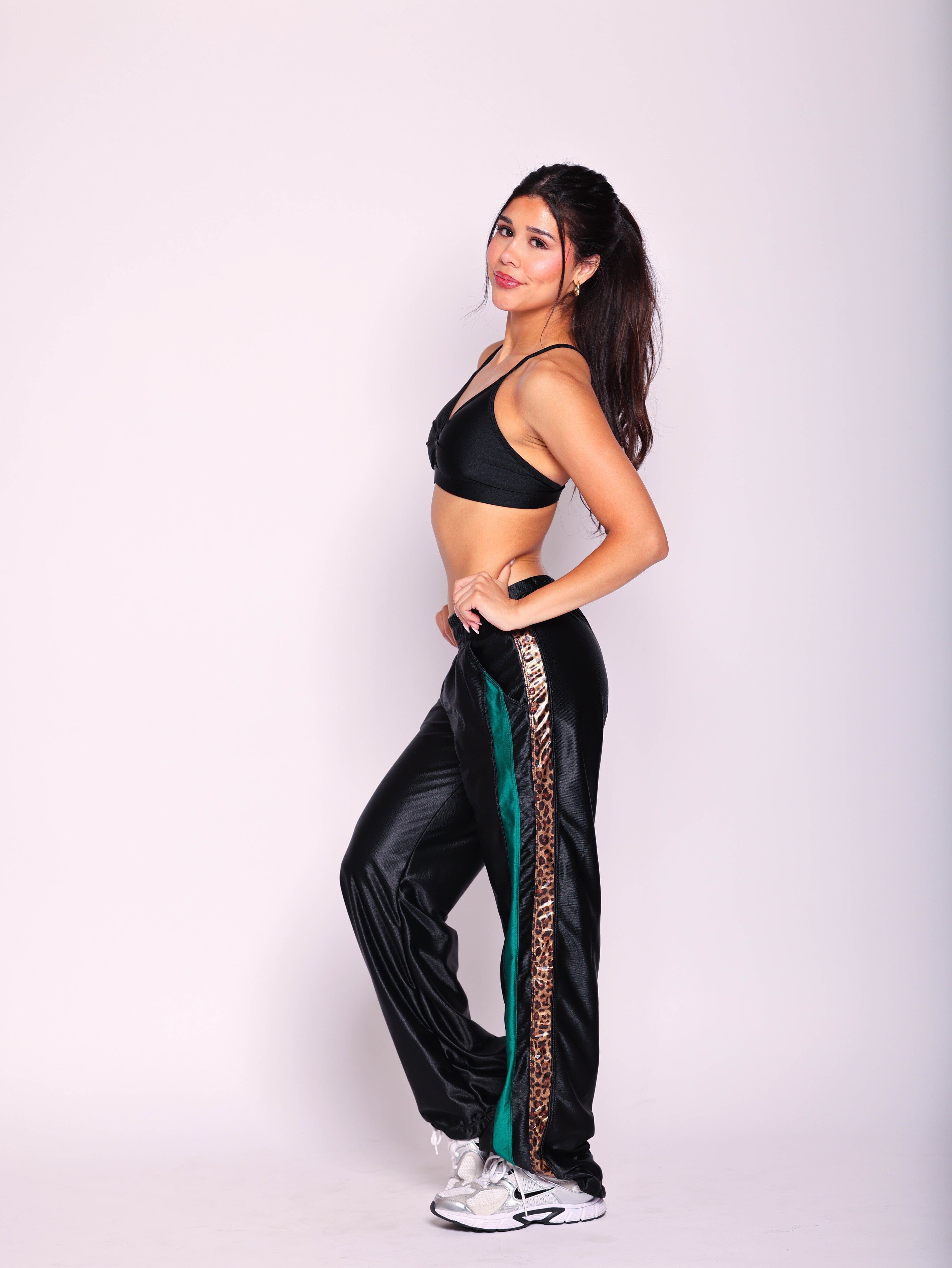 Diva Vibes Jogger - Black/Forest Green/Glow Cheetah - Ready to Ship