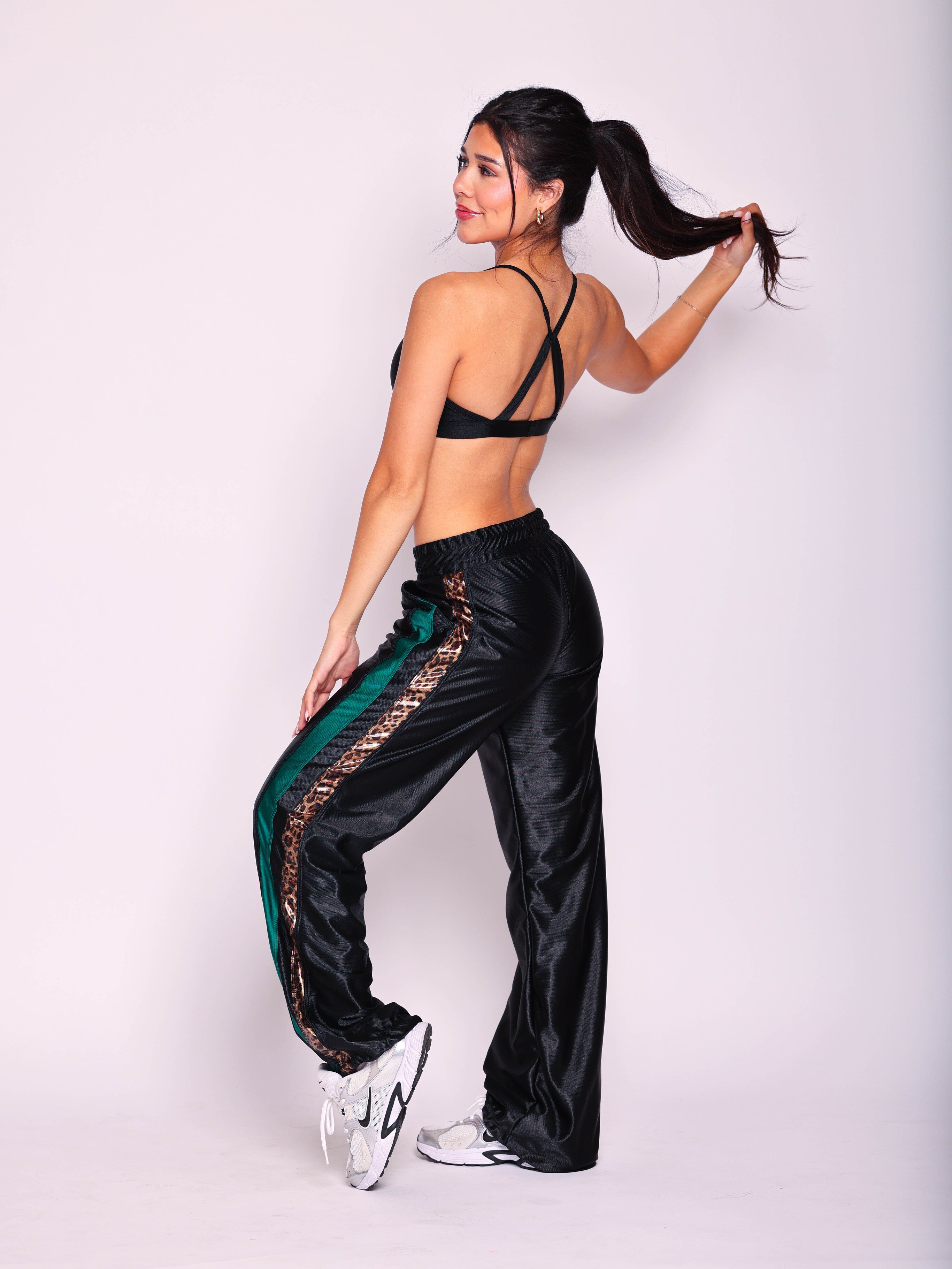 Diva Vibes Jogger - Black/Forest Green/Glow Cheetah - Ready to Ship