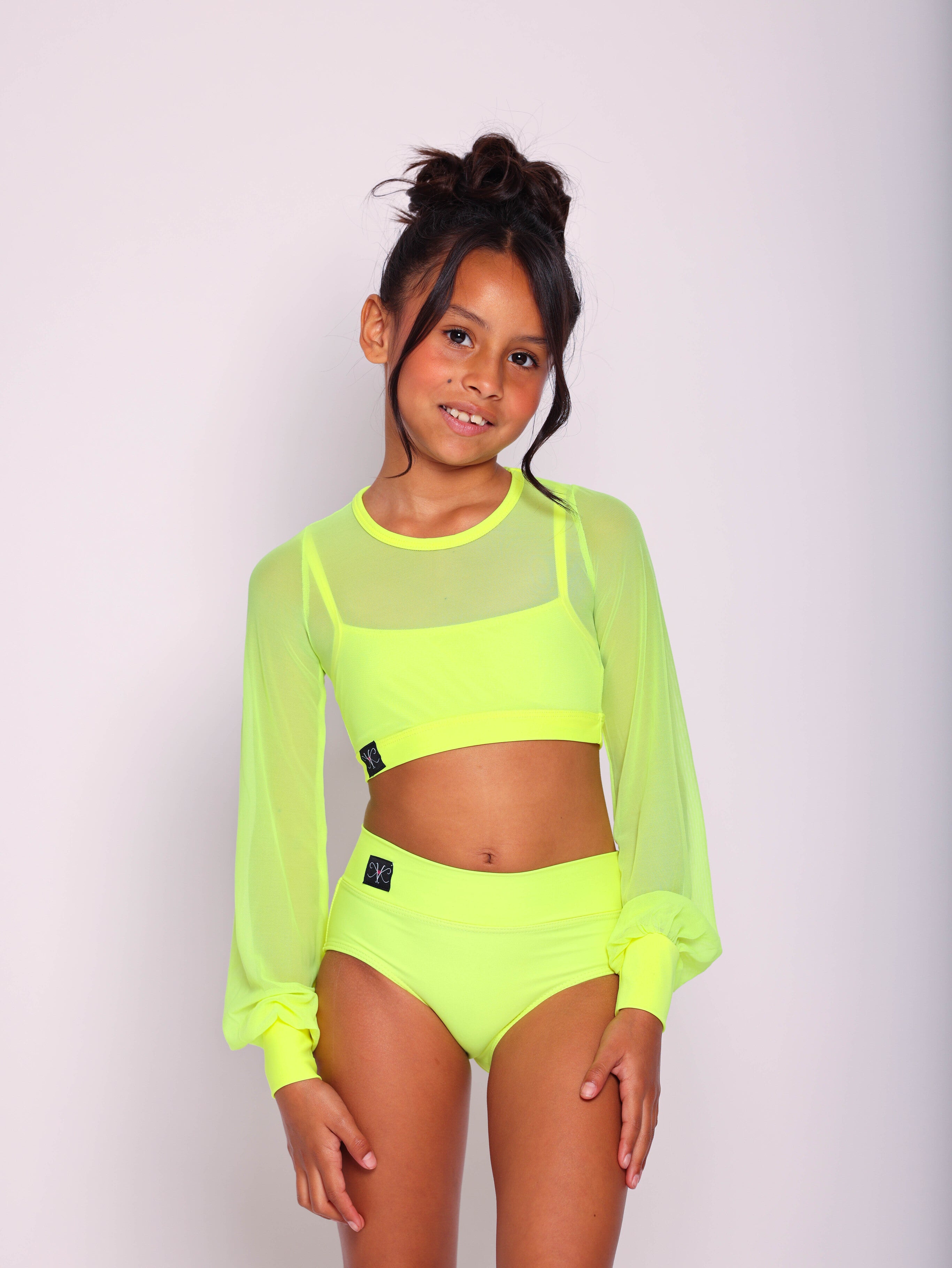 Hollaback Crop Top and Bra - Neon Yellow