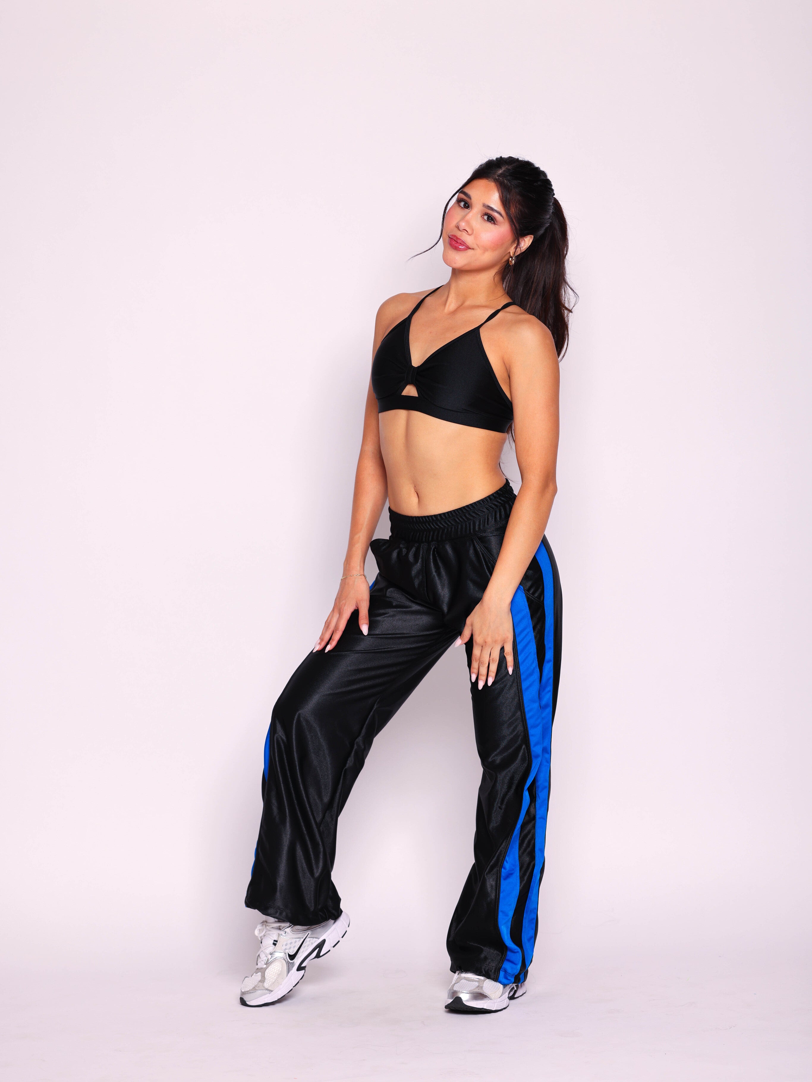 Diva Vibes Jogger - Black Shine/Royal Blue Shiny