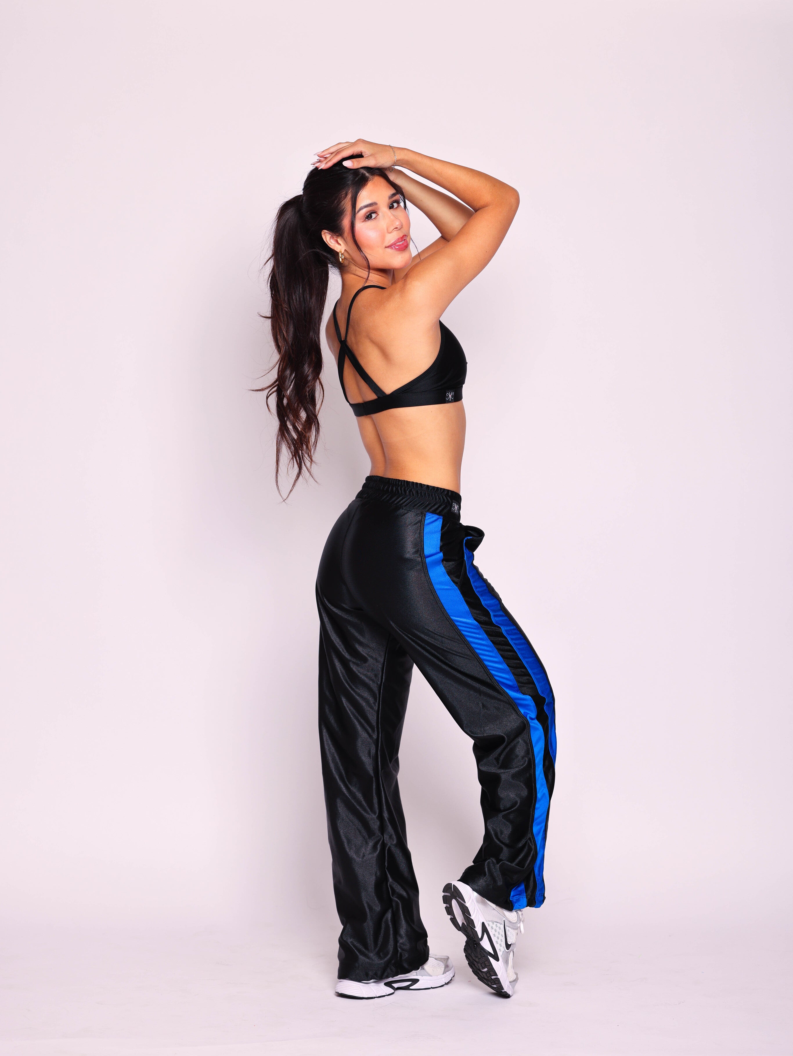 Diva Vibes Jogger - Black Shine/Royal Blue Shiny