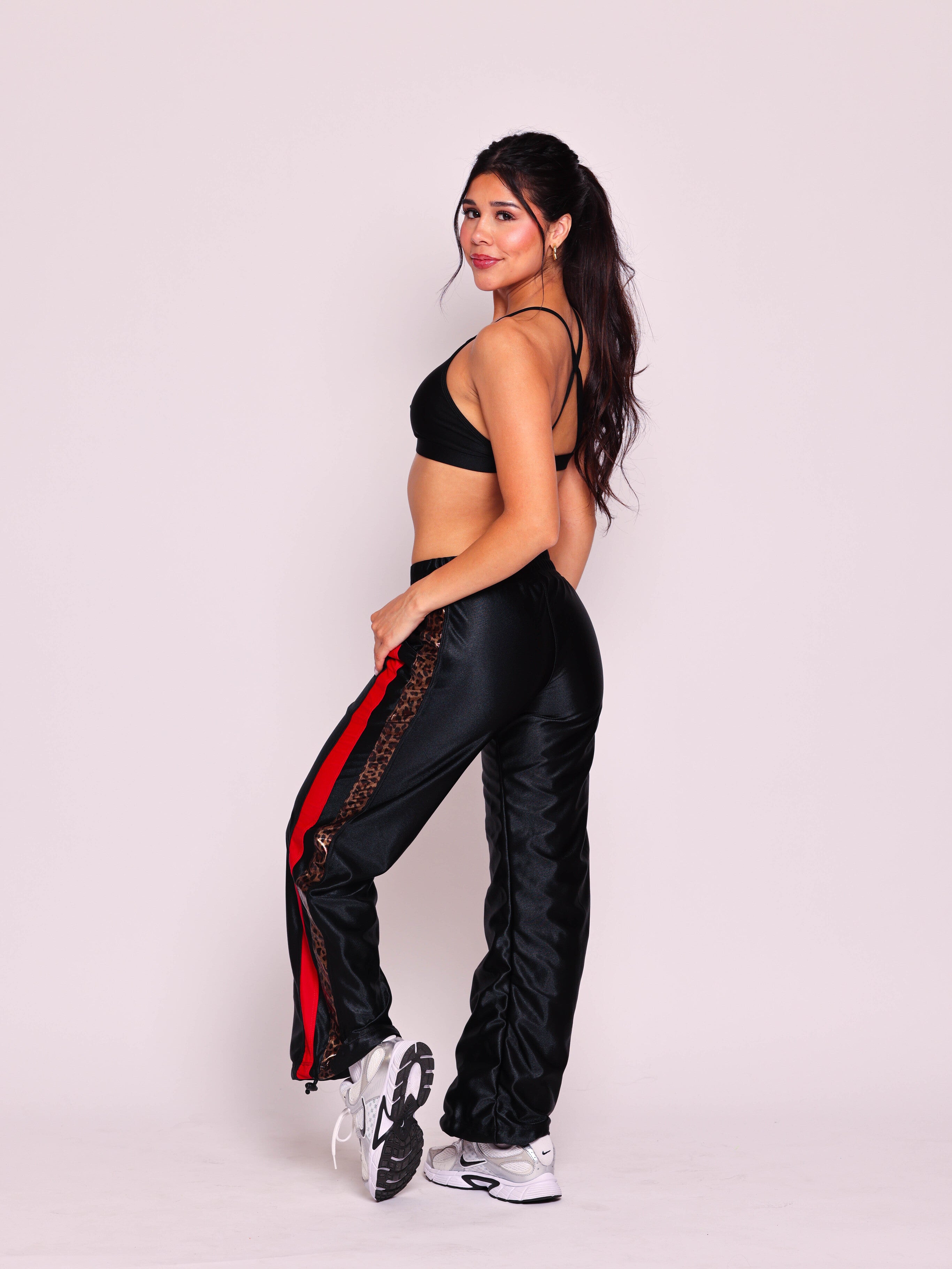 Diva Vibes Jogger - Black/Red/Glow Cheetah - Ready to Ship