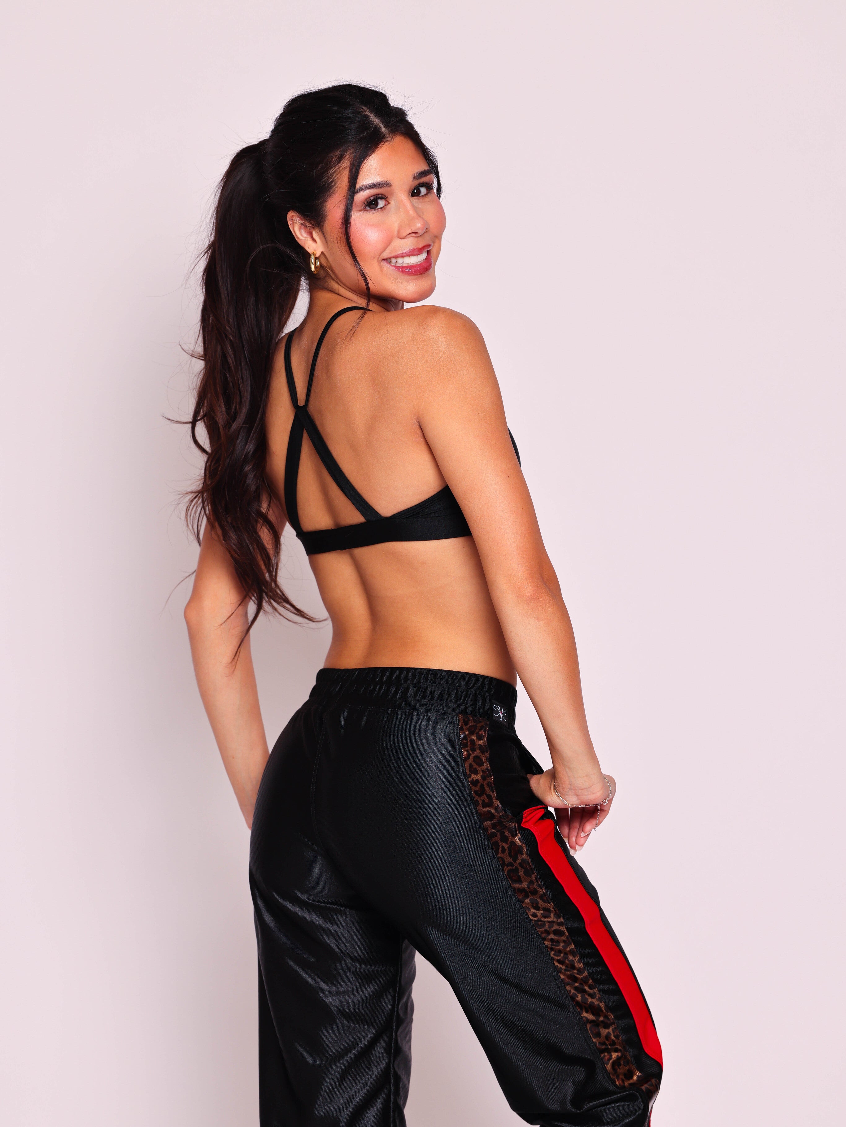 Diva Vibes Jogger - Black/Red/Glow Cheetah - Ready to Ship